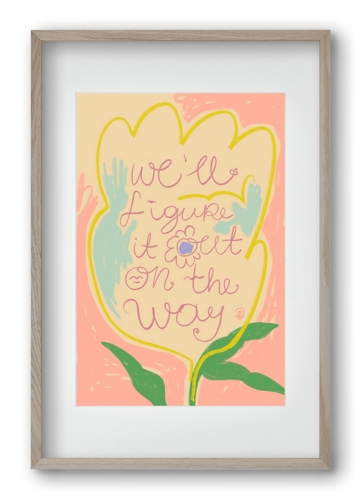 WE’LL FIGURE IT OUT ON THE WAY, 40x60 cm (30x45 cm), Tölgy keret, paszpartuval