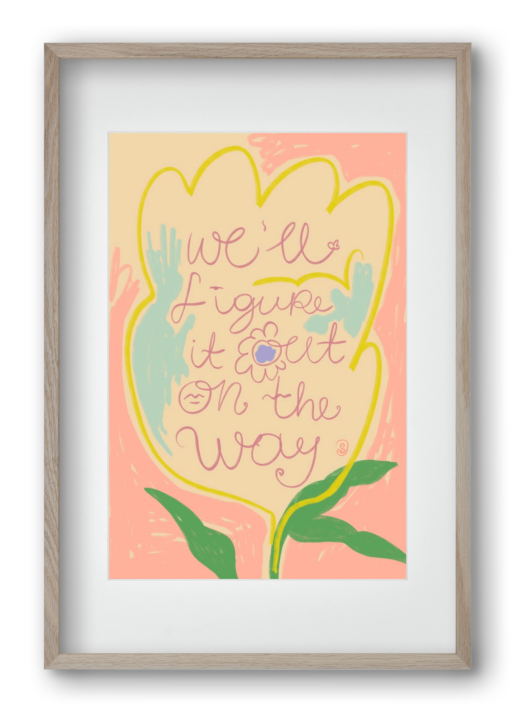 WE’LL FIGURE IT OUT ON THE WAY, 40x60 cm (30x45 cm), Tölgy keret, paszpartuval