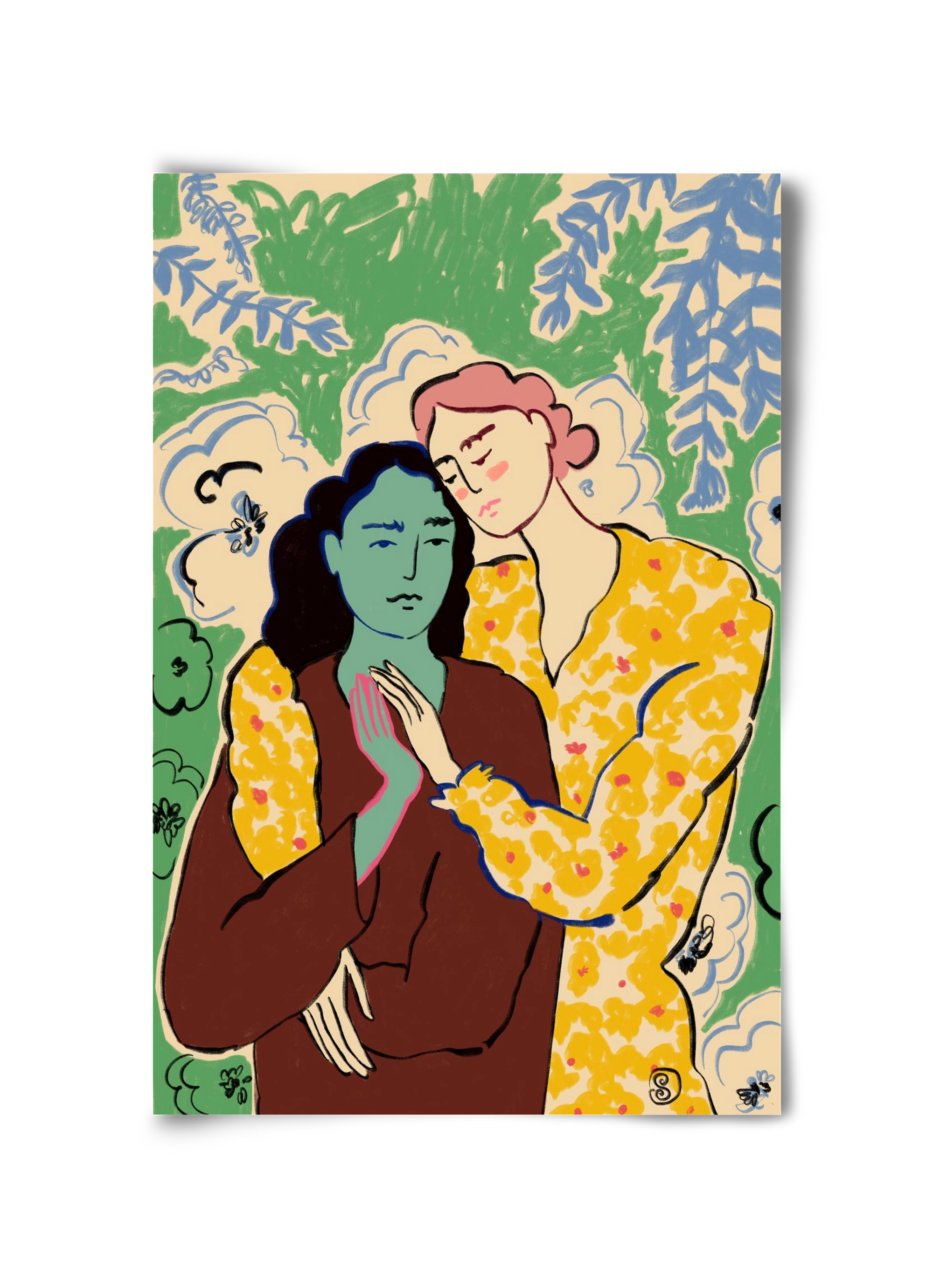 HOLDING HANDS, 30x45 cm, Keret nélkül