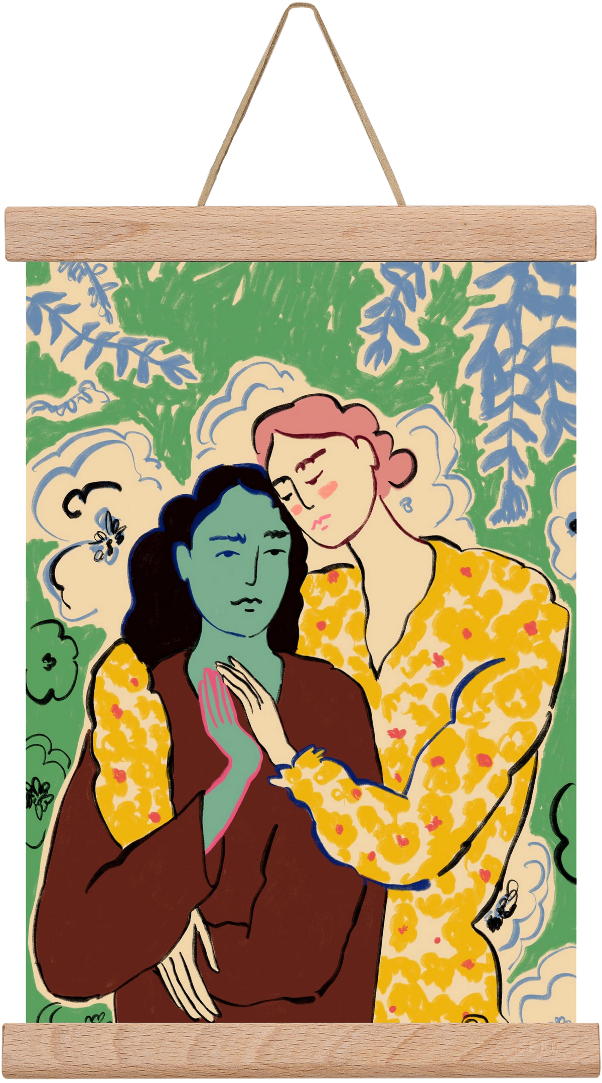 HOLDING HANDS, 20x30 cm (20x30 cm), Tölgy akasztó