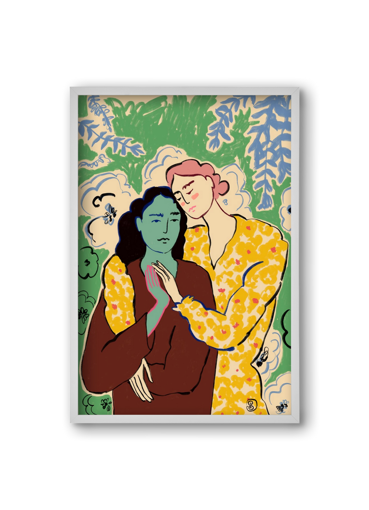 HOLDING HANDS, 20x30 cm (20x30 cm), Fehér keret