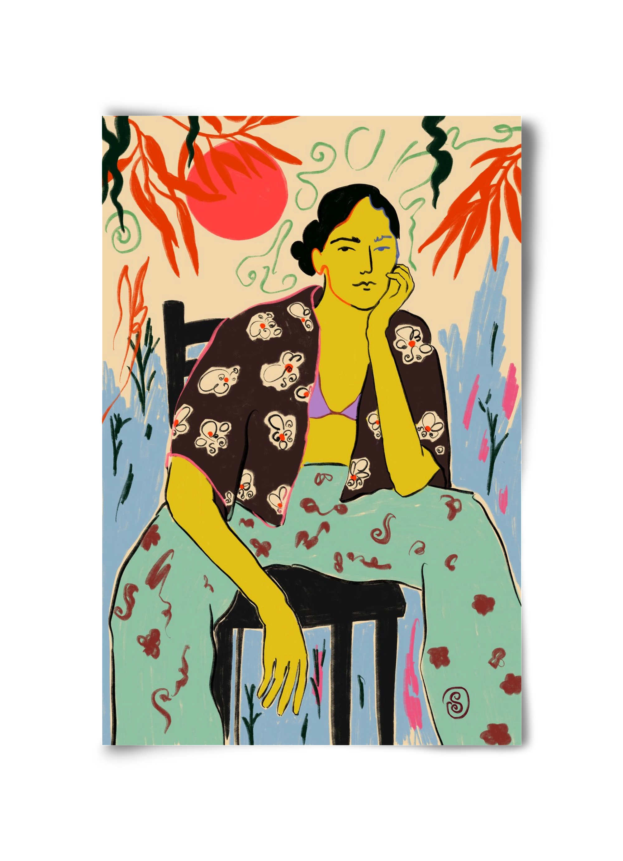 SUN AND WAVES, 30x45 cm, Keret nélkül