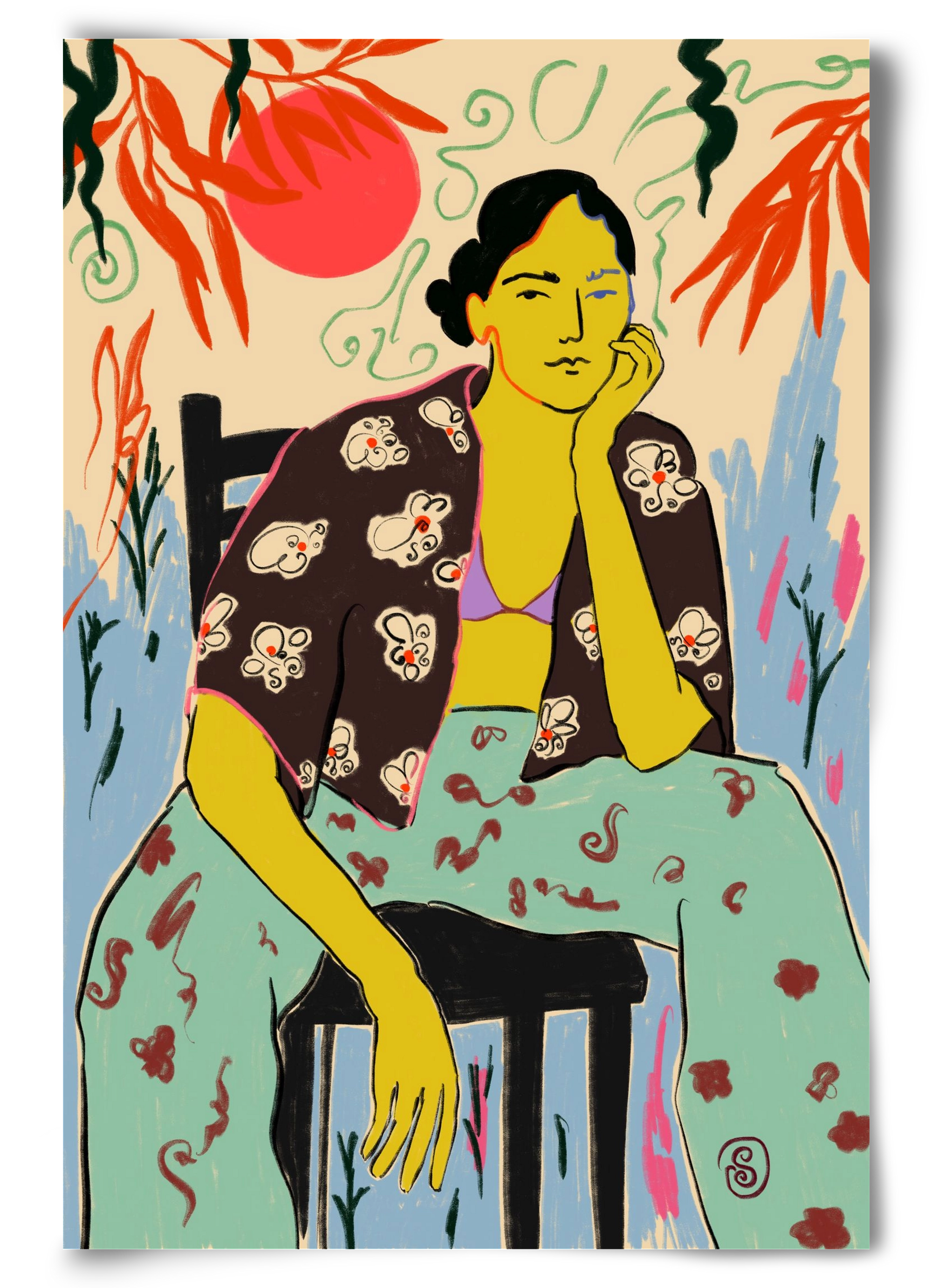 SUN AND WAVES, 60x90 cm, Keret nélkül