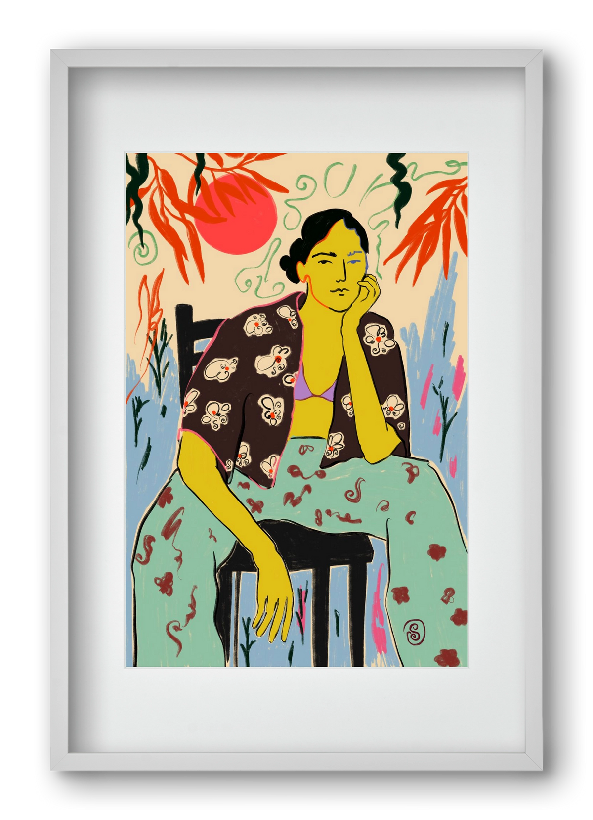 SUN AND WAVES, 40x60 cm (30x45 cm), Fehér keret, paszpartuval