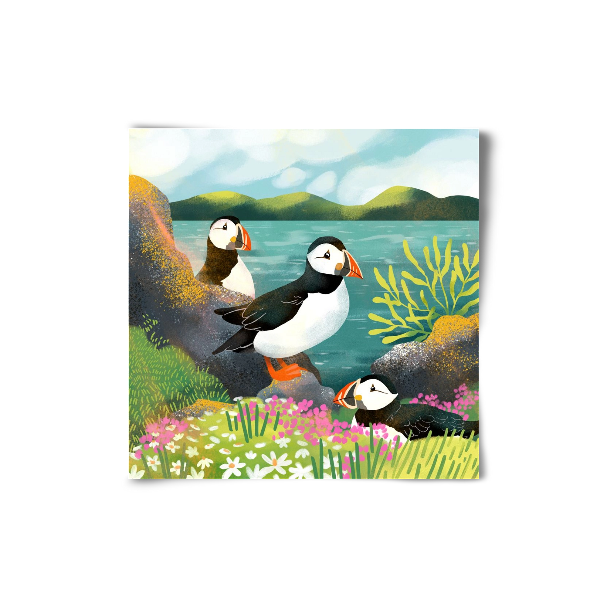 Lundák a parton, 20x20 cm, Keret nélkül