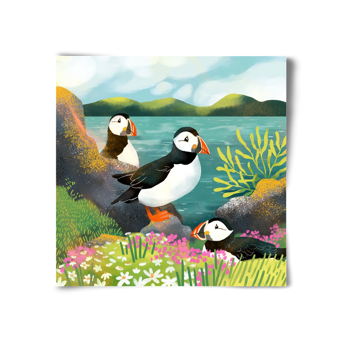 Lundák a parton, 30x30 cm, Keret nélkül