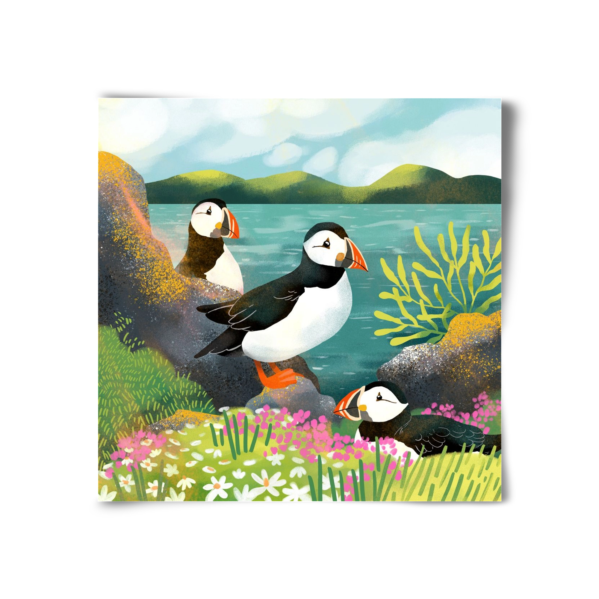 Lundák a parton, 30x30 cm, Keret nélkül