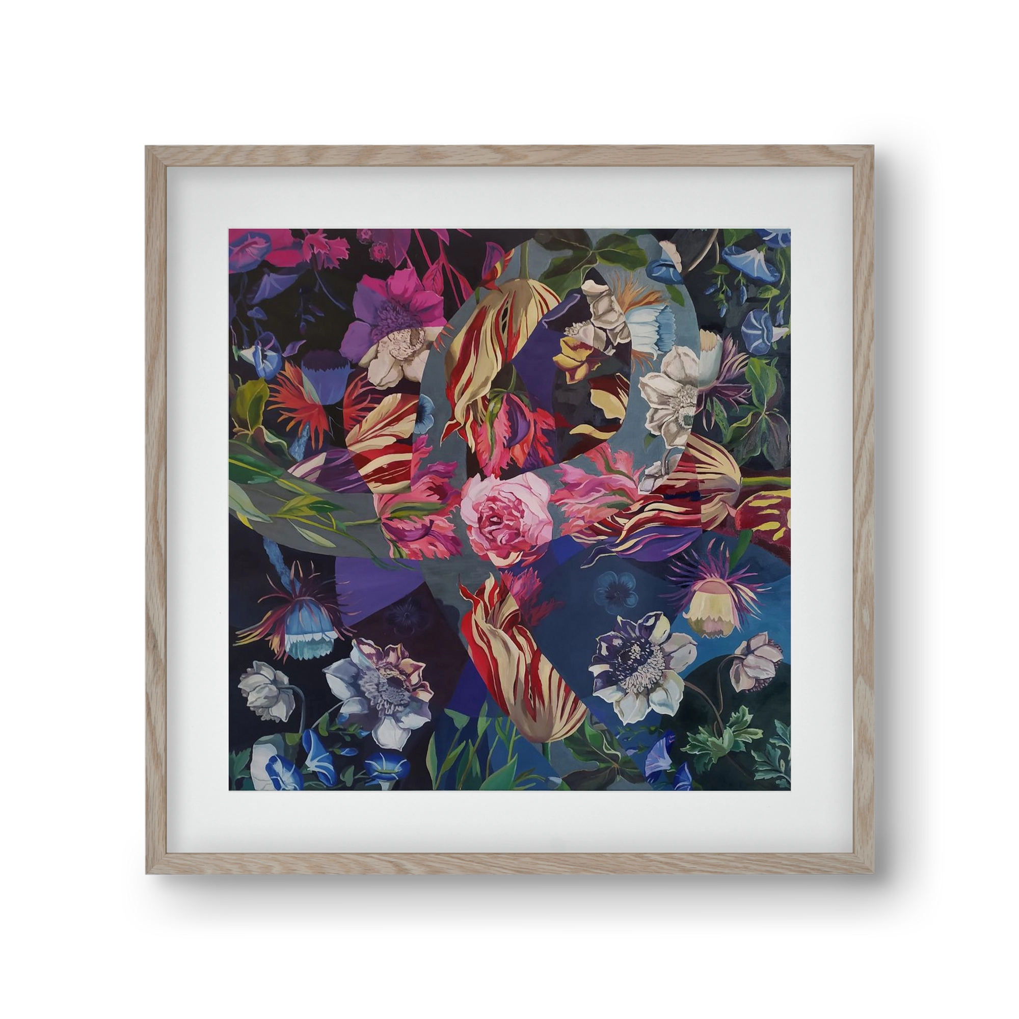 Flowers, 30x30 cm (20x20 cm), Tölgy keret, paszpartuval