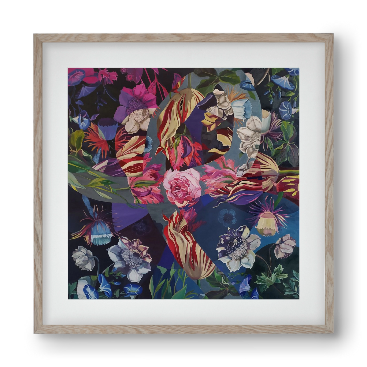 Flowers, 40x40 cm (30x30 cm), Tölgy keret, paszpartuval