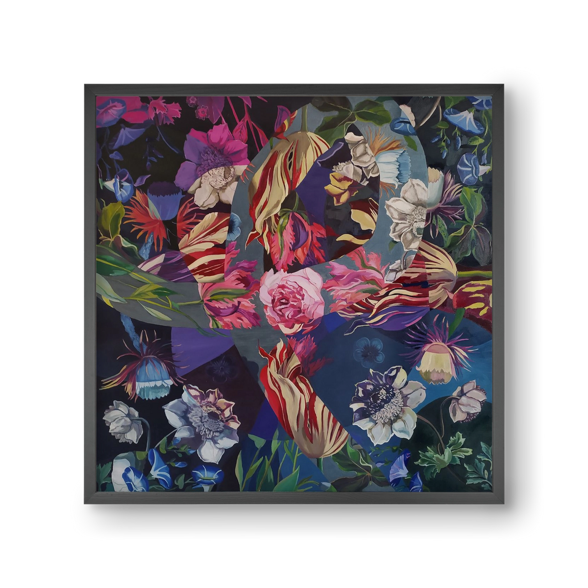 Flowers, 30x30 cm (30x30 cm), Fekete keret