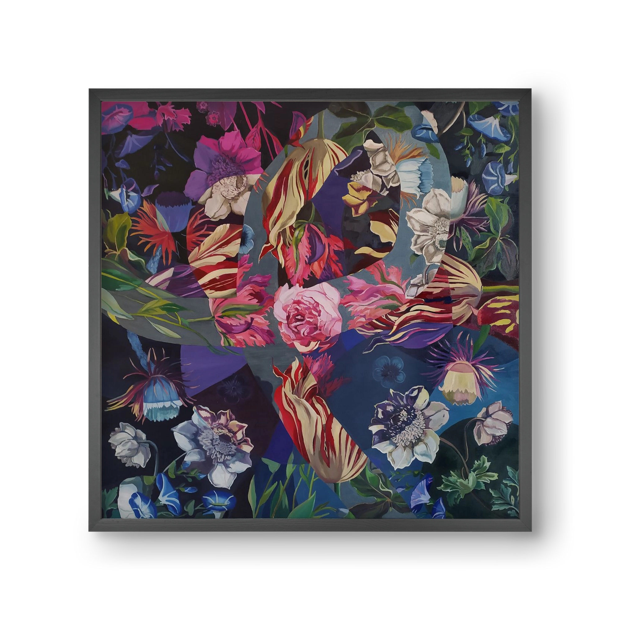 Flowers, 30x30 cm (30x30 cm), Fekete keret