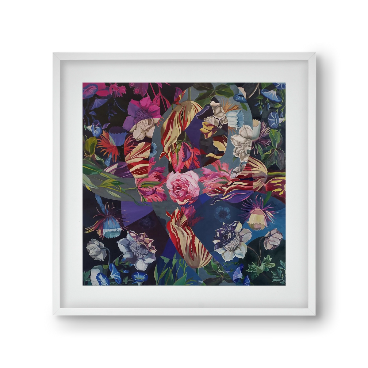 Flowers, 30x30 cm (20x20 cm), Fehér keret, paszpartuval