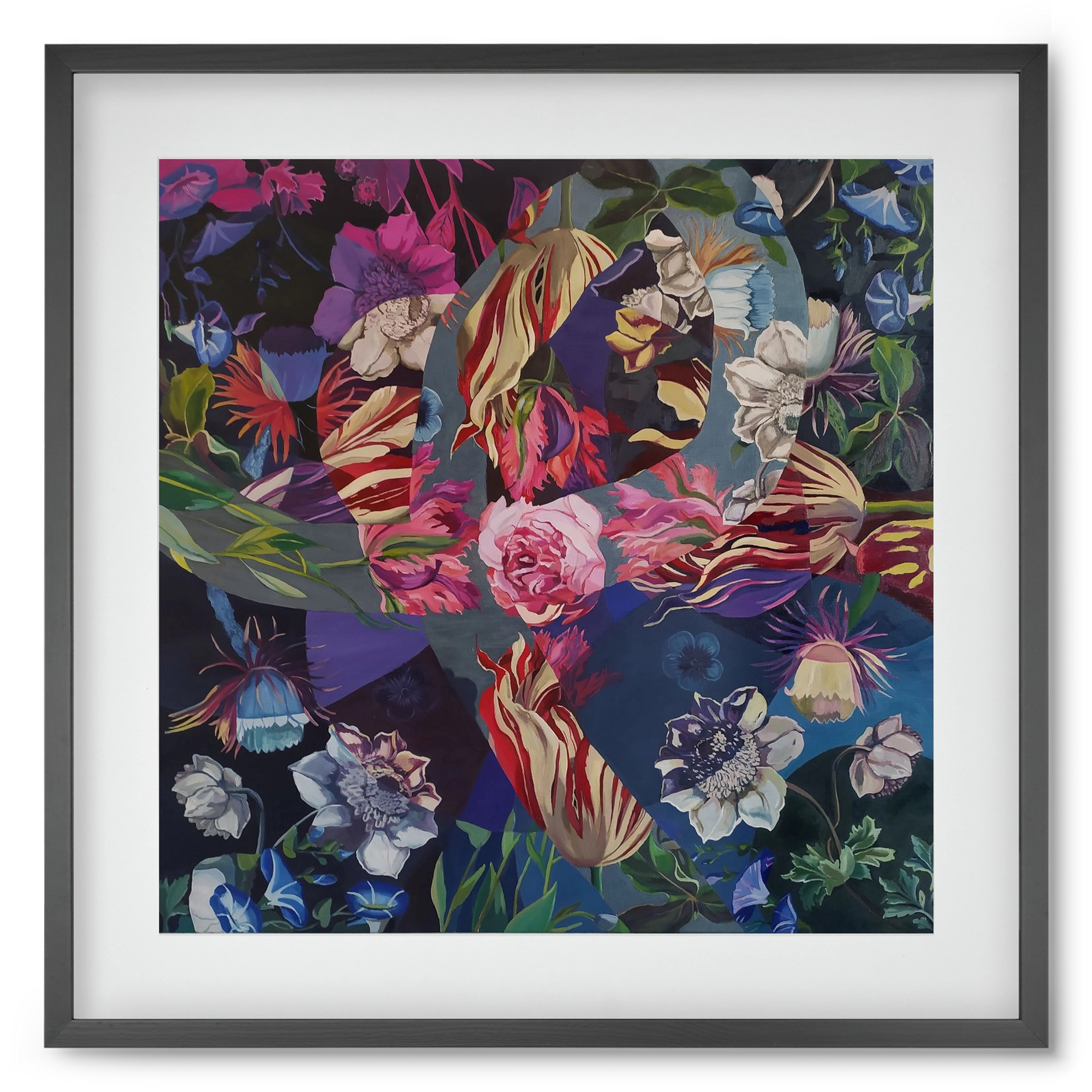 Flowers, 50x50 cm (40x40 cm), Fekete keret, paszpartuval