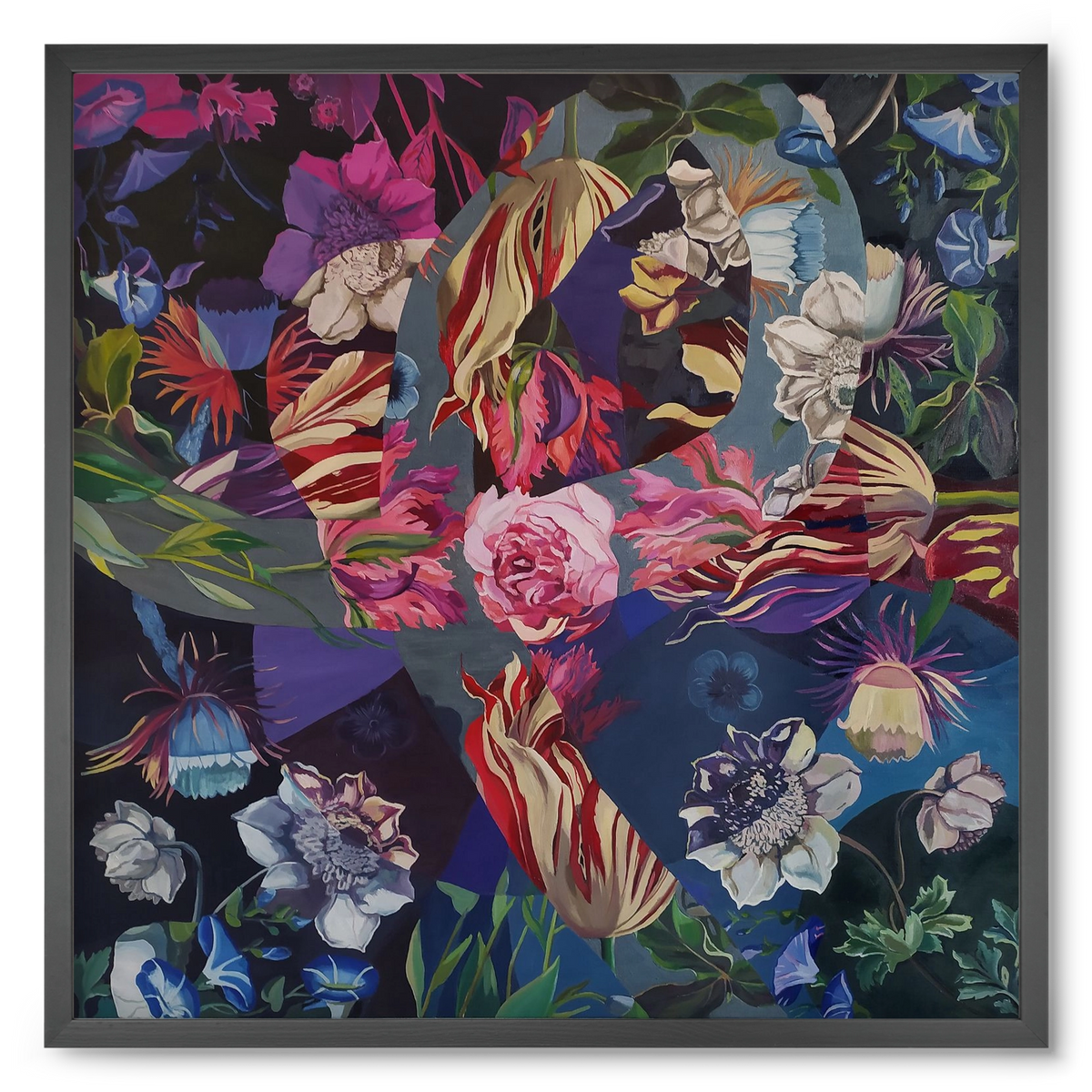 Flowers, 50x50 cm (50x50 cm), Fekete keret