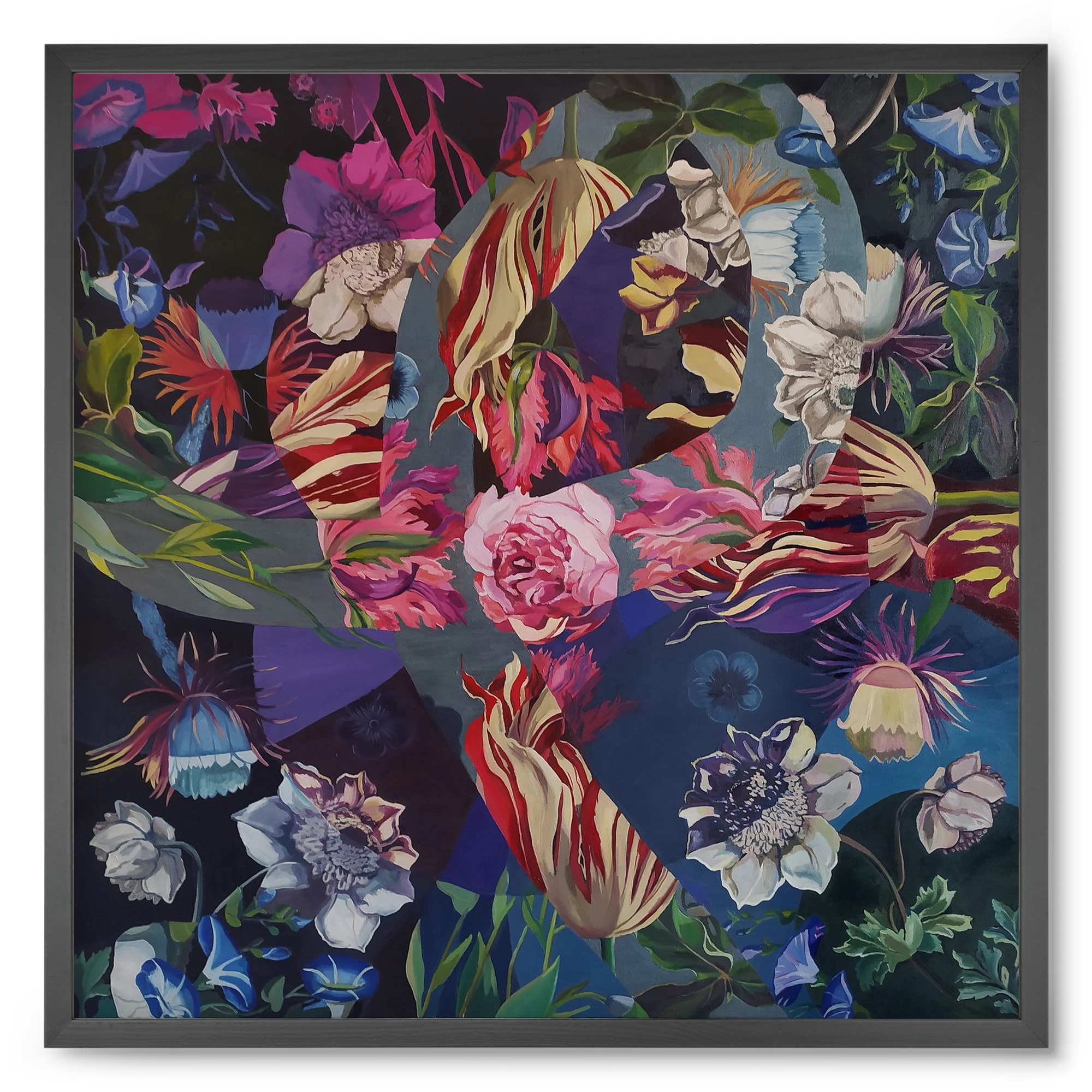 Flowers, 50x50 cm (50x50 cm), Fekete keret