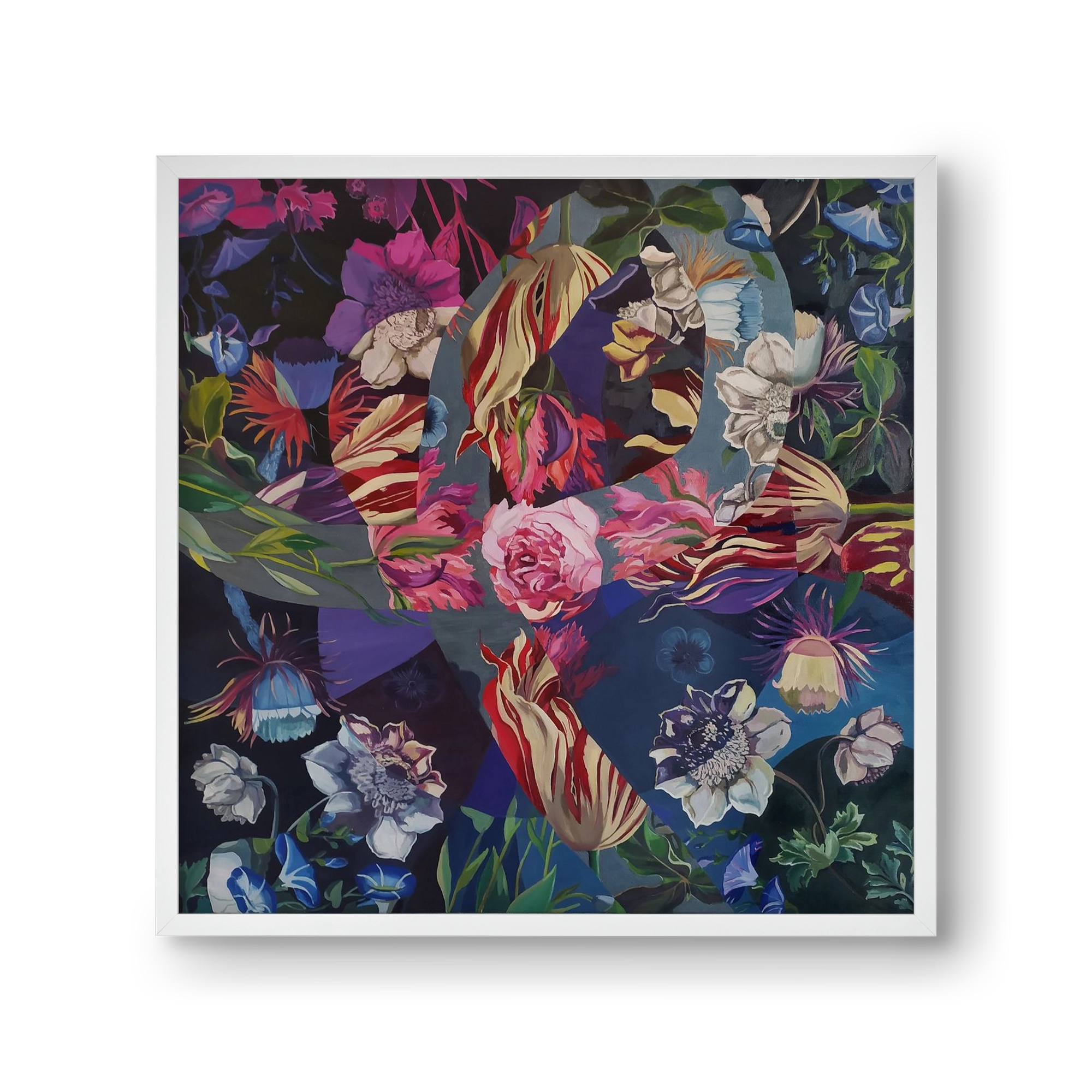 Flowers, 30x30 cm (30x30 cm), Fehér keret