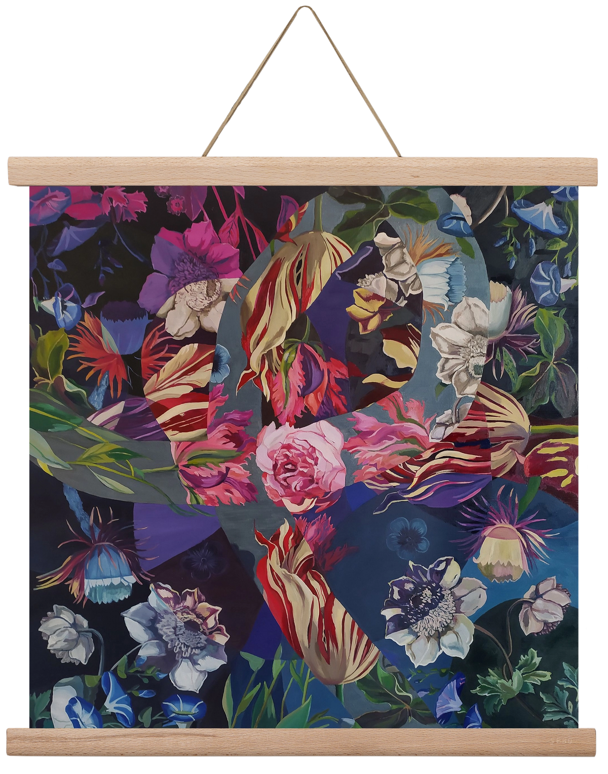 Flowers, 40x40 cm (40x40 cm), Tölgy akasztó