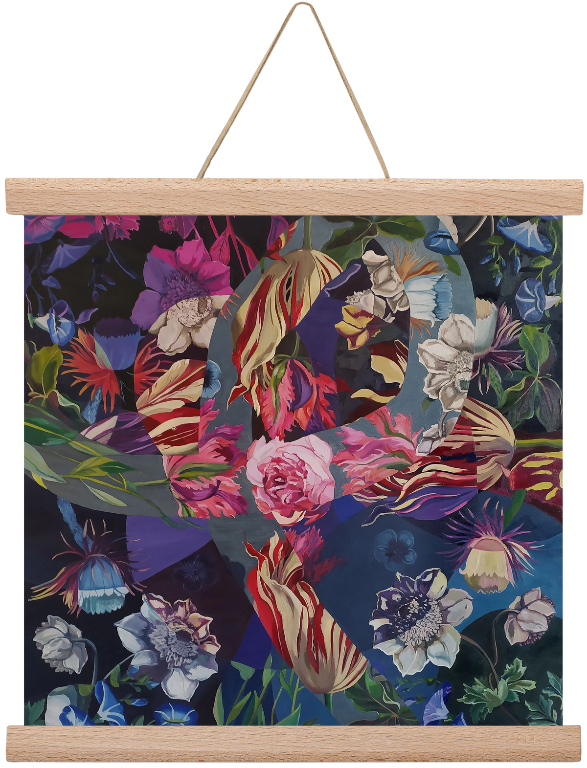 Flowers, 30x30 cm (30x30 cm), Tölgy akasztó