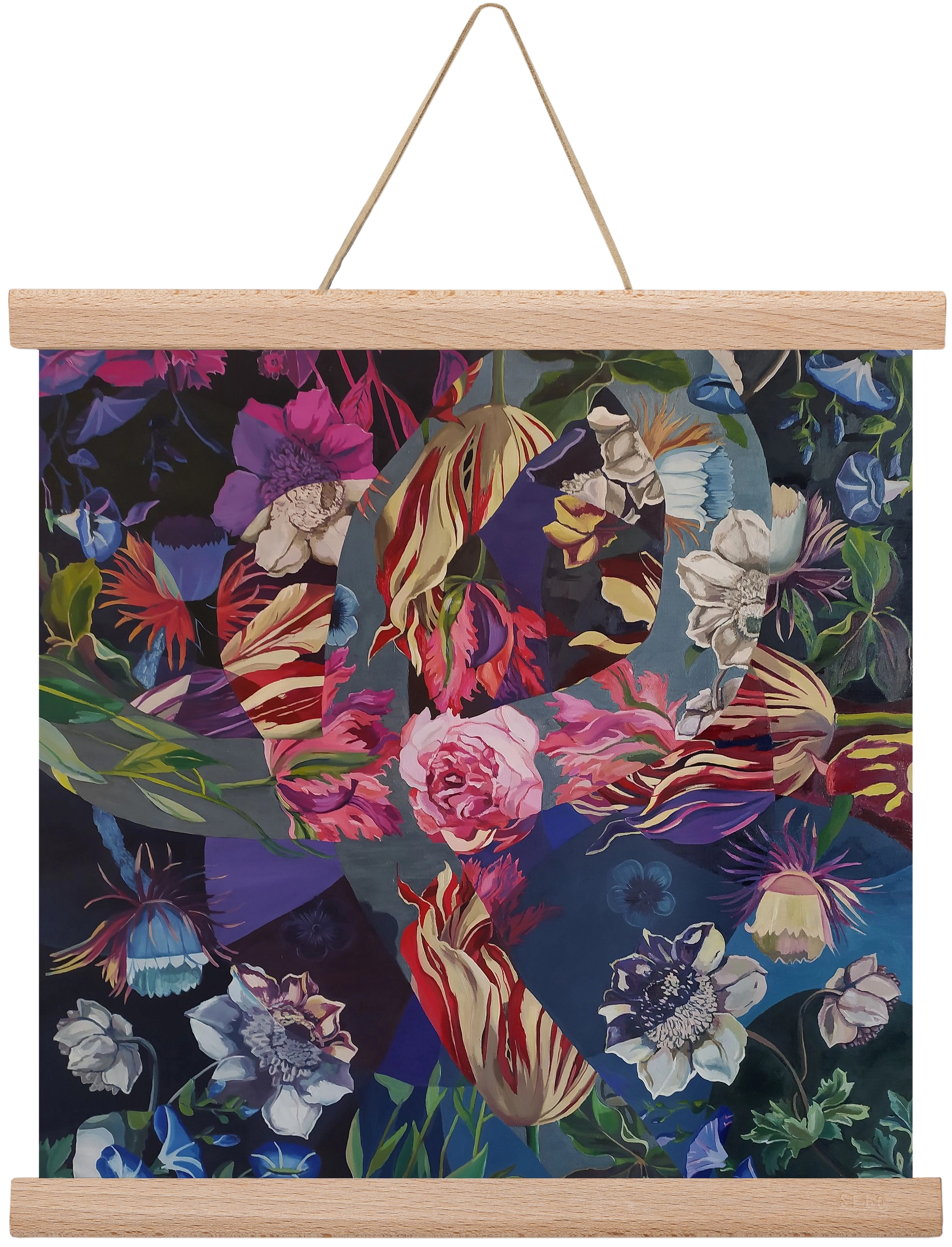 Flowers, 30x30 cm (30x30 cm), Tölgy akasztó