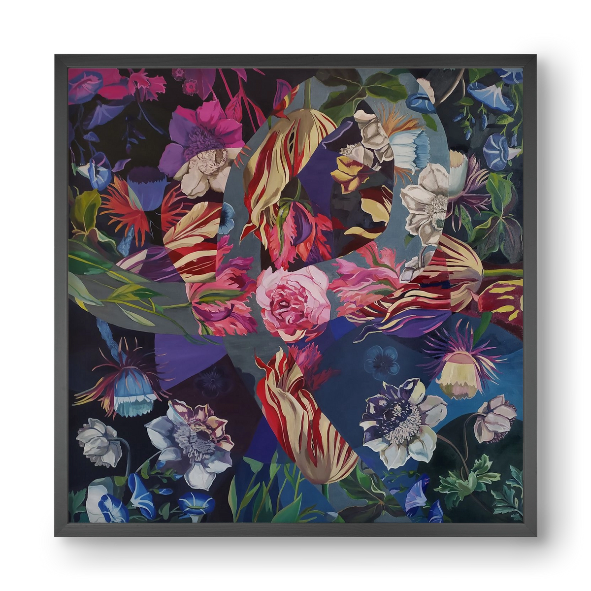 Flowers, 40x40 cm (40x40 cm), Fekete keret