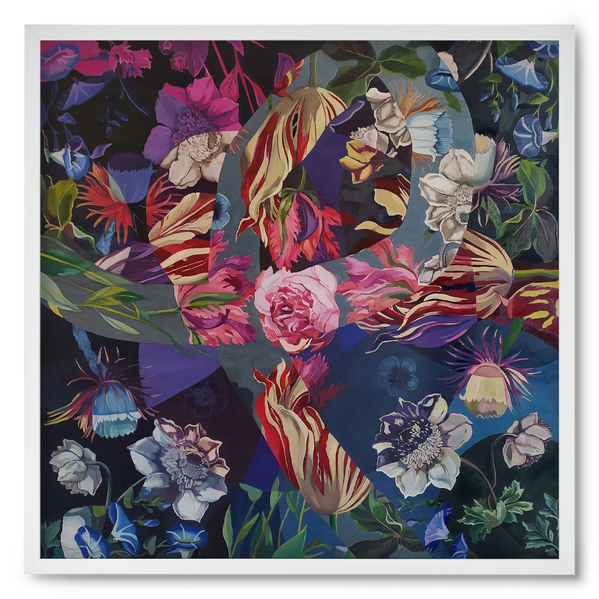 Flowers, 50x50 cm (50x50 cm), Fehér keret