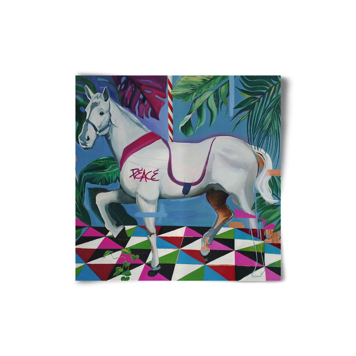 Djungel ló, 20x20 cm, Keret nélkül