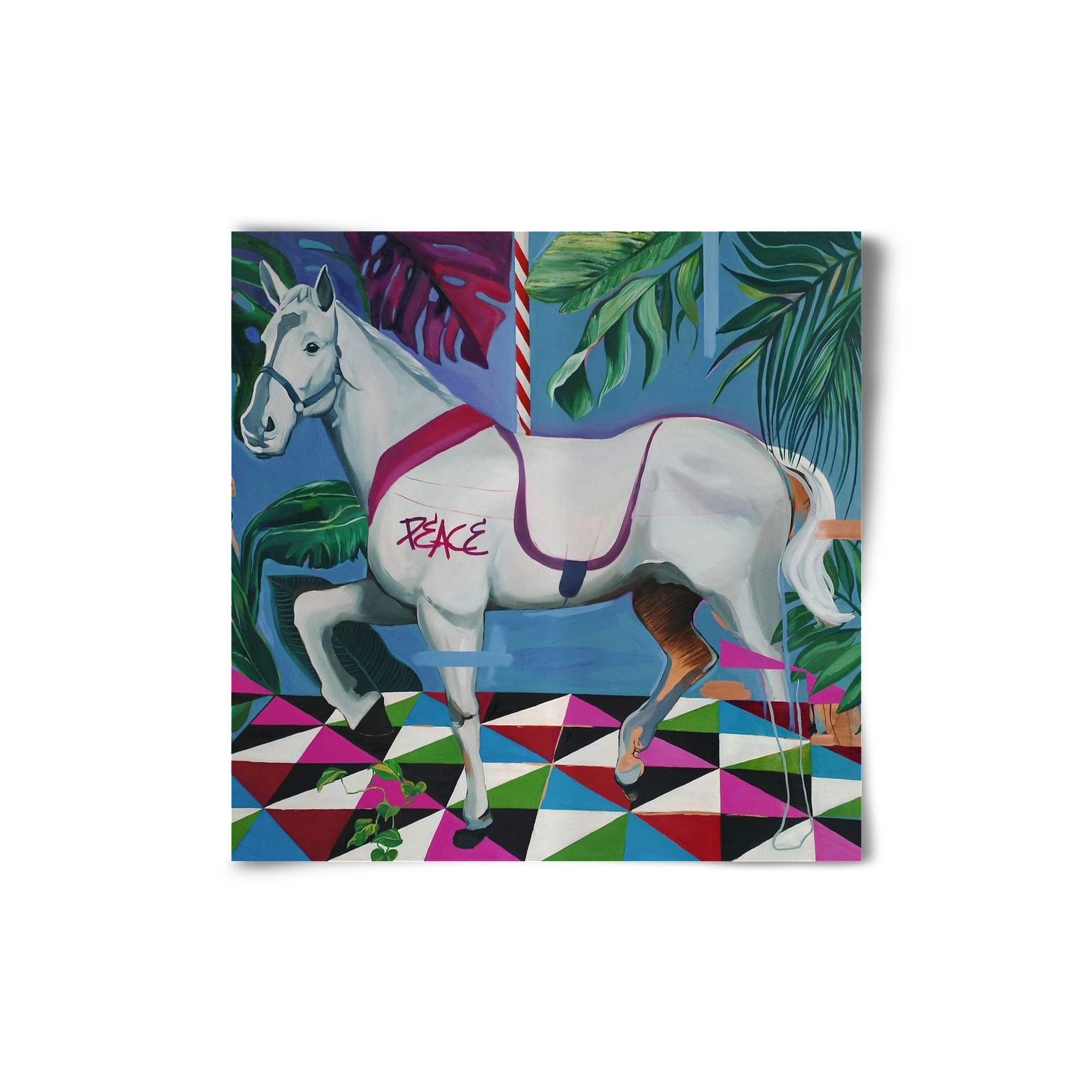 Djungel ló, 20x20 cm, Keret nélkül