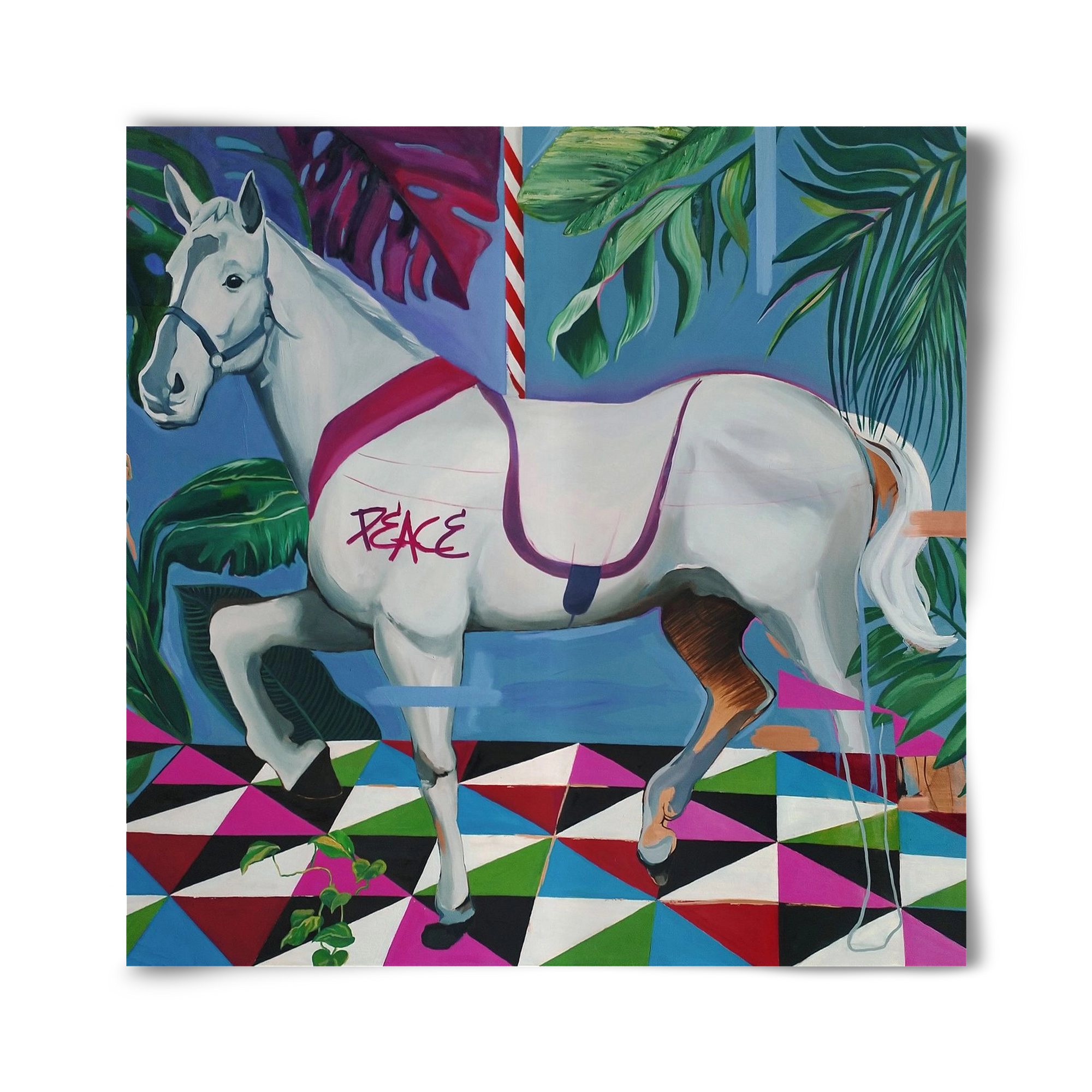 Djungel ló, 40x40 cm, Keret nélkül