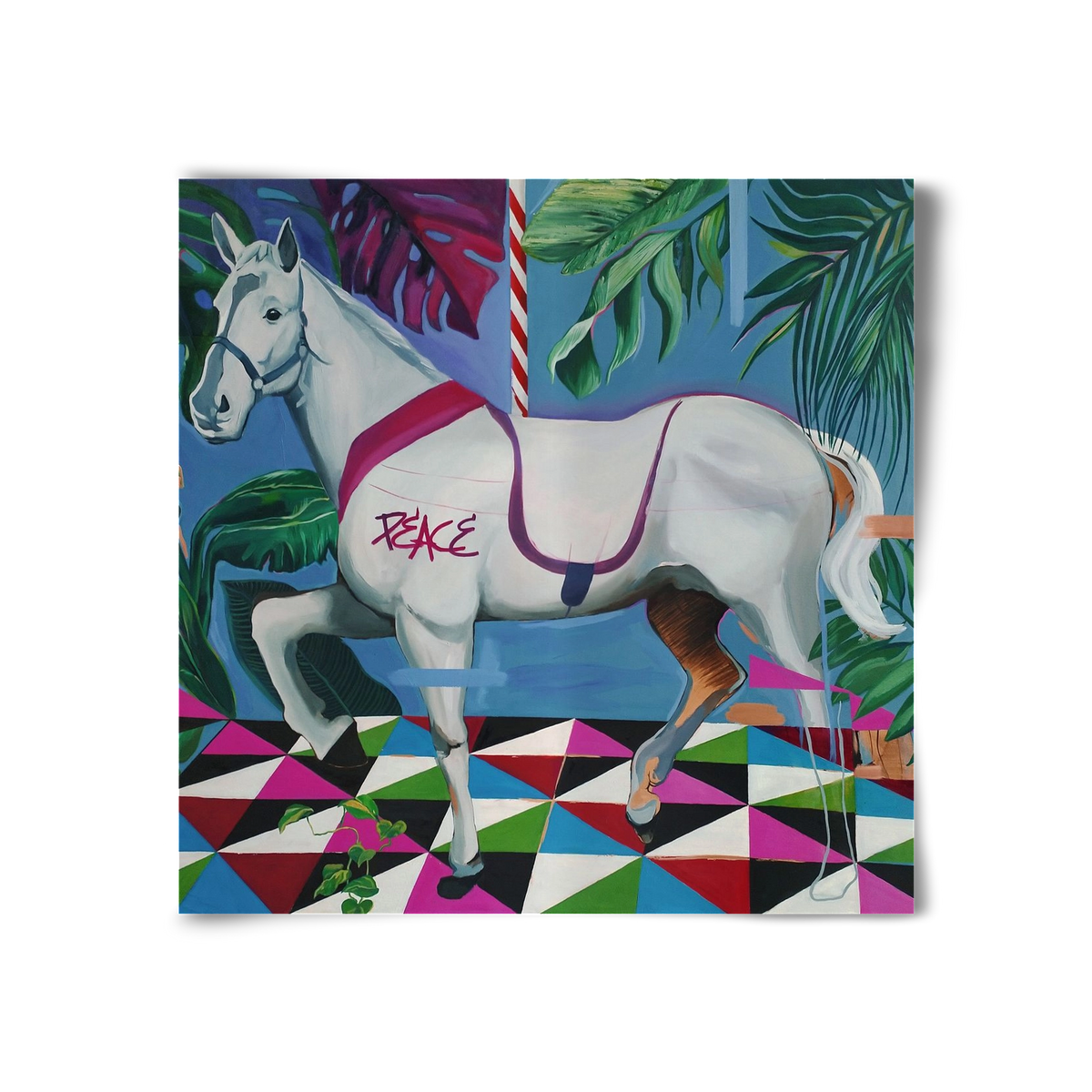 Djungel ló, 30x30 cm, Keret nélkül