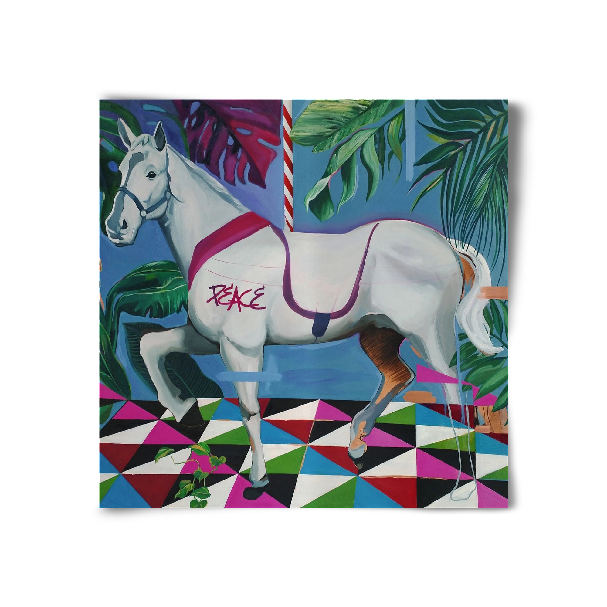 Djungel ló, 30x30 cm, Keret nélkül