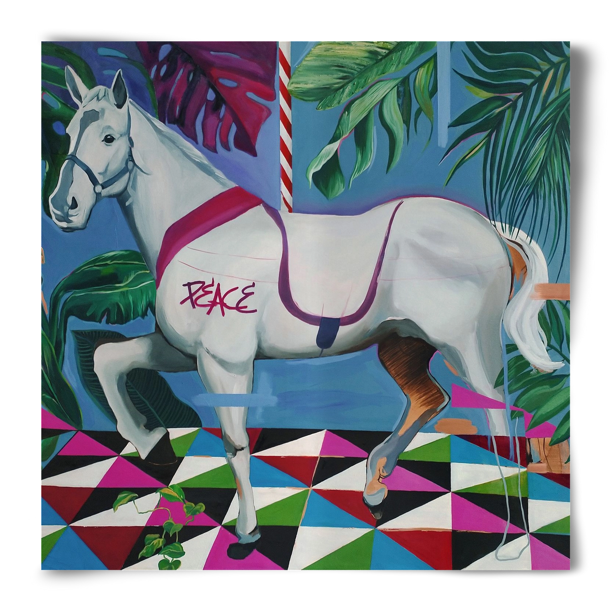 Djungel ló, 50x50 cm, Keret nélkül