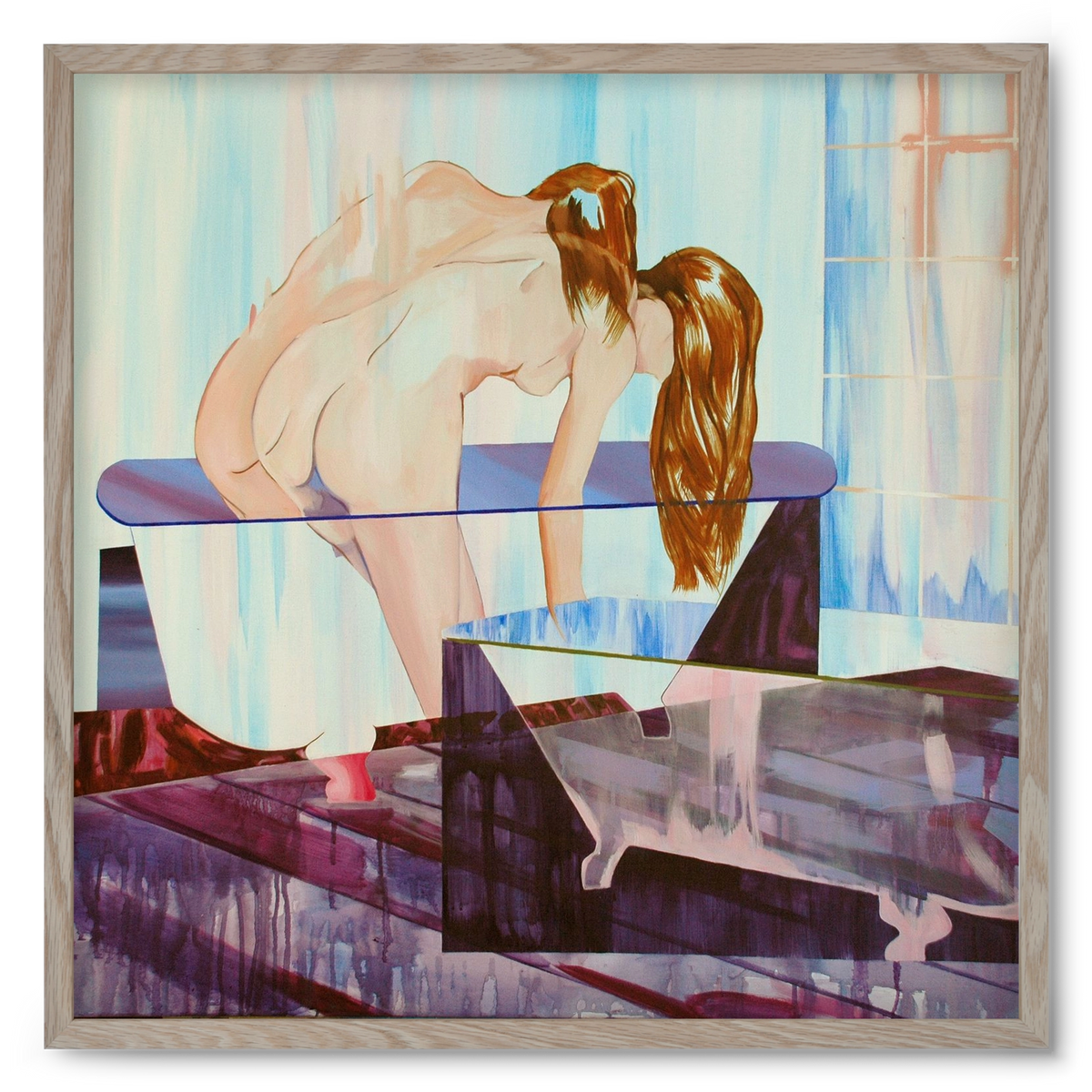 Nő háttal I., 50x50 cm (50x50 cm), Tölgy keret