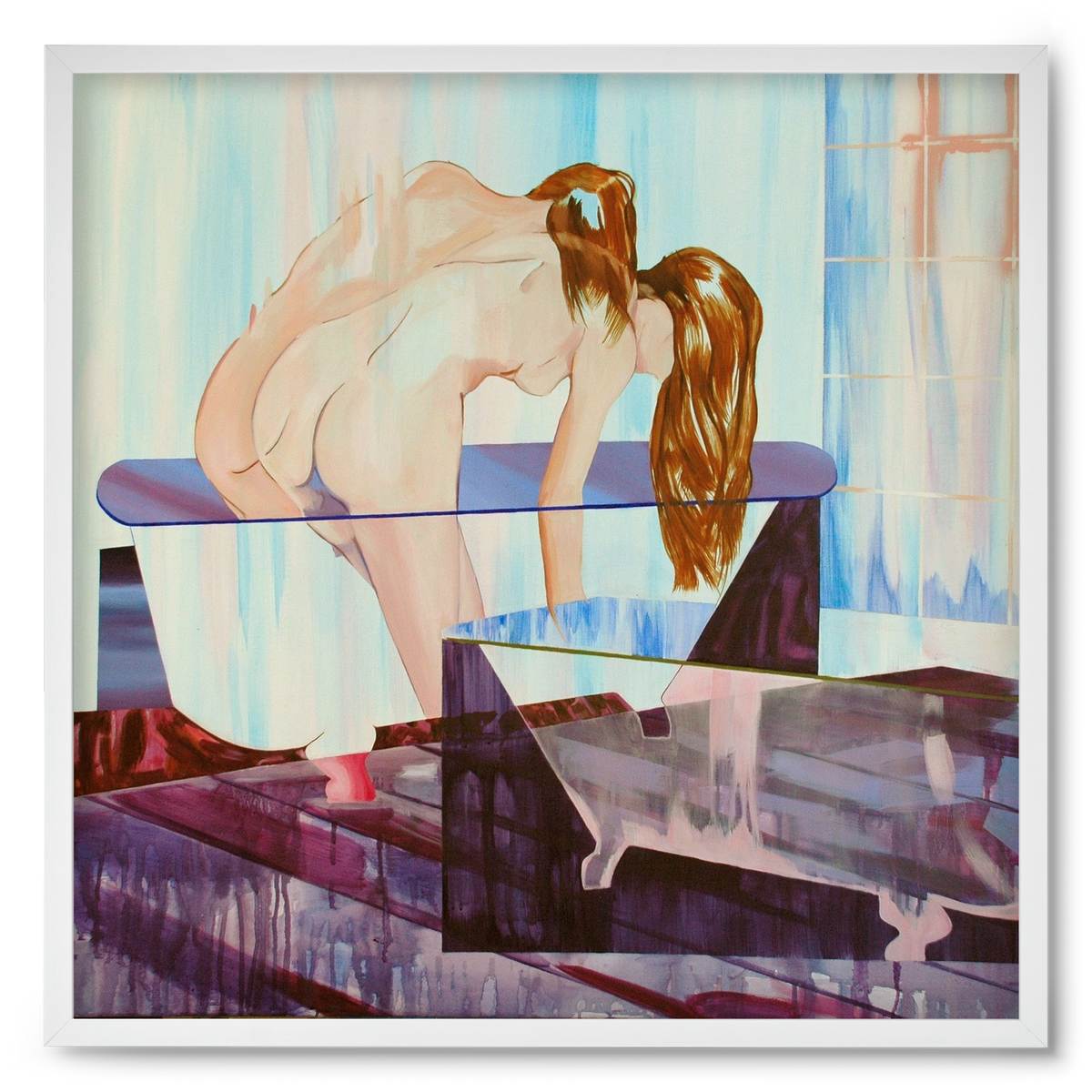 Nő háttal I., 50x50 cm (50x50 cm), Fehér keret