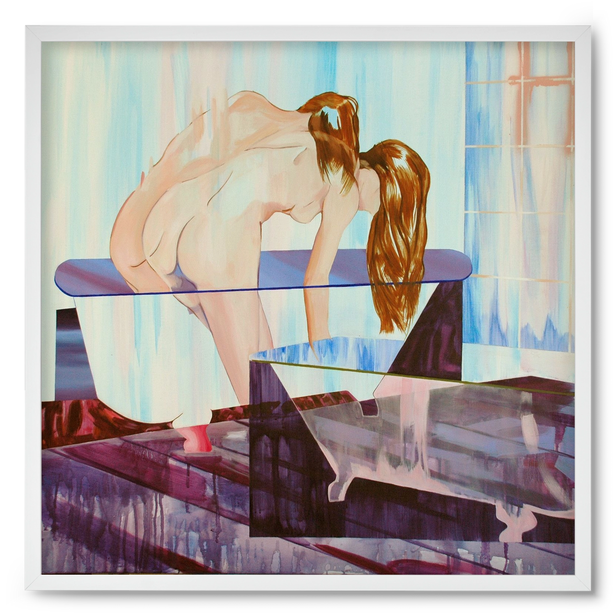 Nő háttal I., 50x50 cm (50x50 cm), Fehér keret