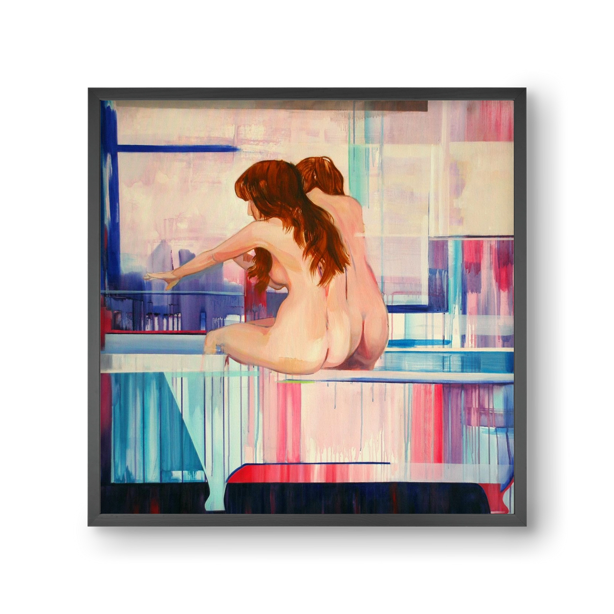 Nő háttal, 30x30 cm (30x30 cm), Fekete keret