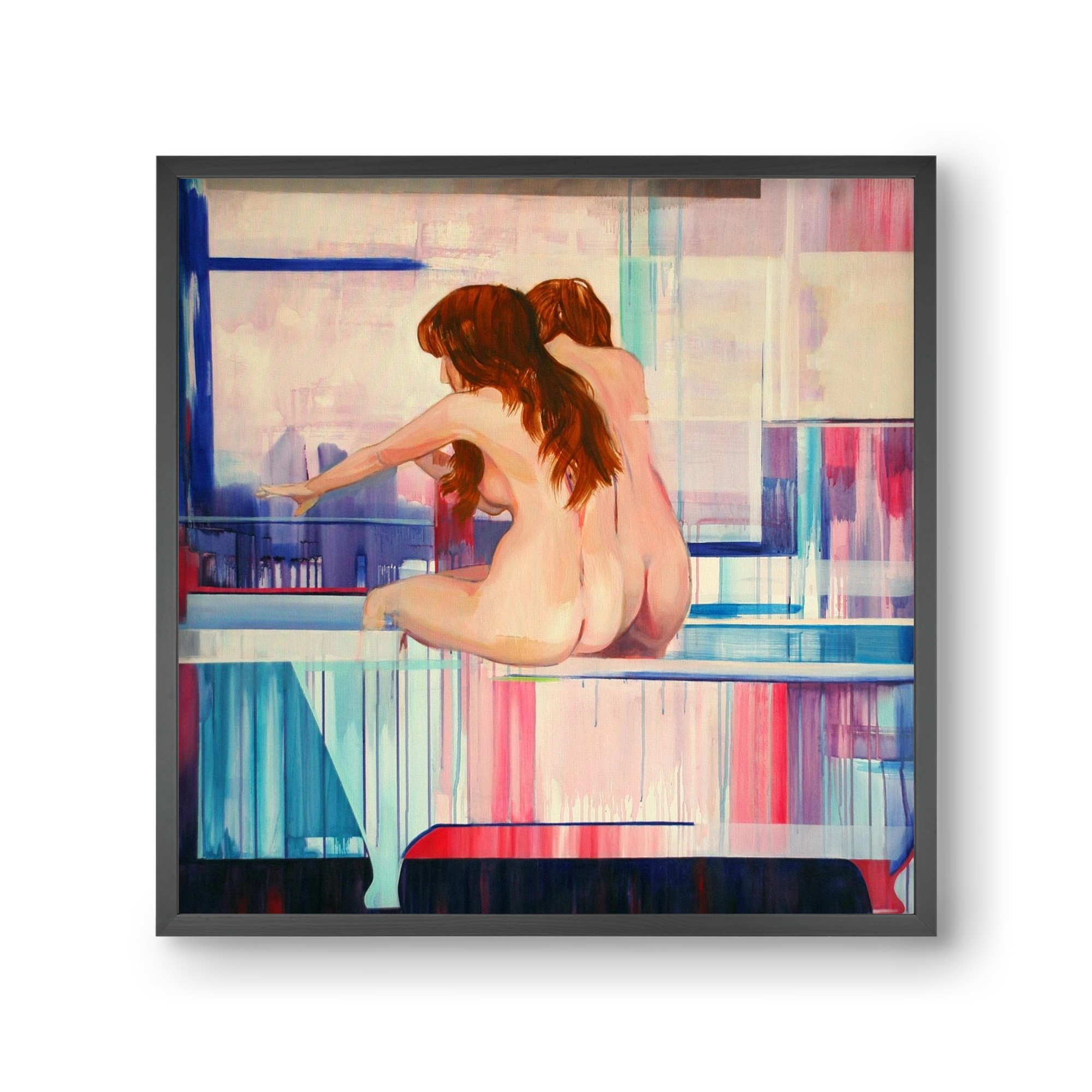 Nő háttal, 30x30 cm (30x30 cm), Fekete keret