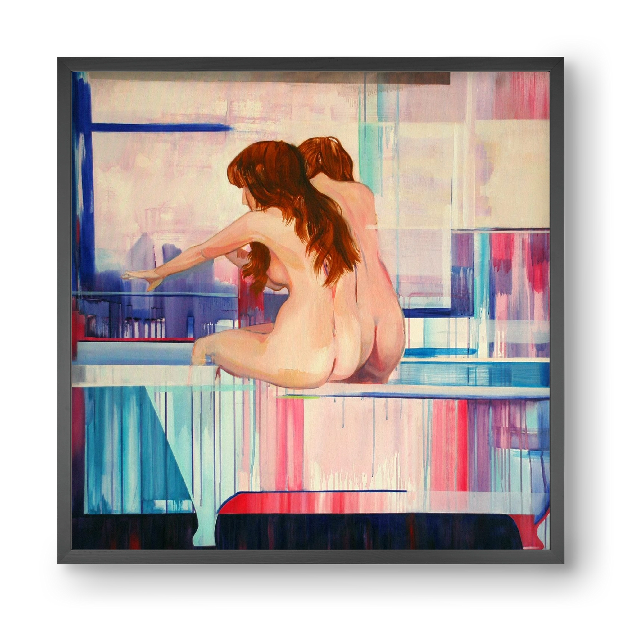 Nő háttal, 40x40 cm (40x40 cm), Fekete keret