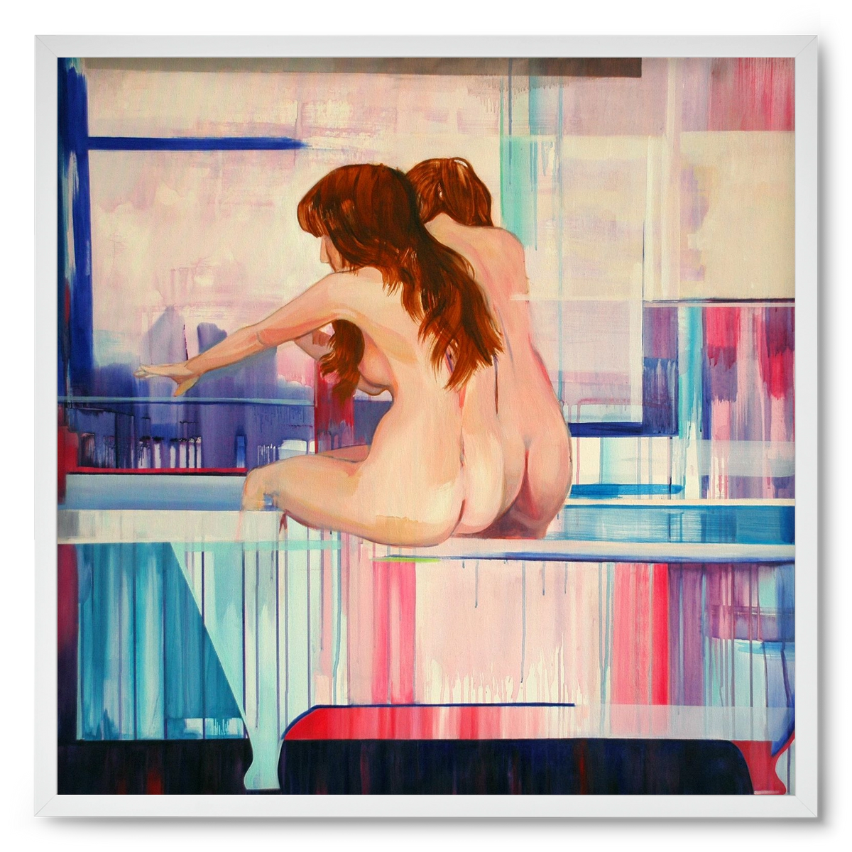 Nő háttal, 50x50 cm (50x50 cm), Fehér keret