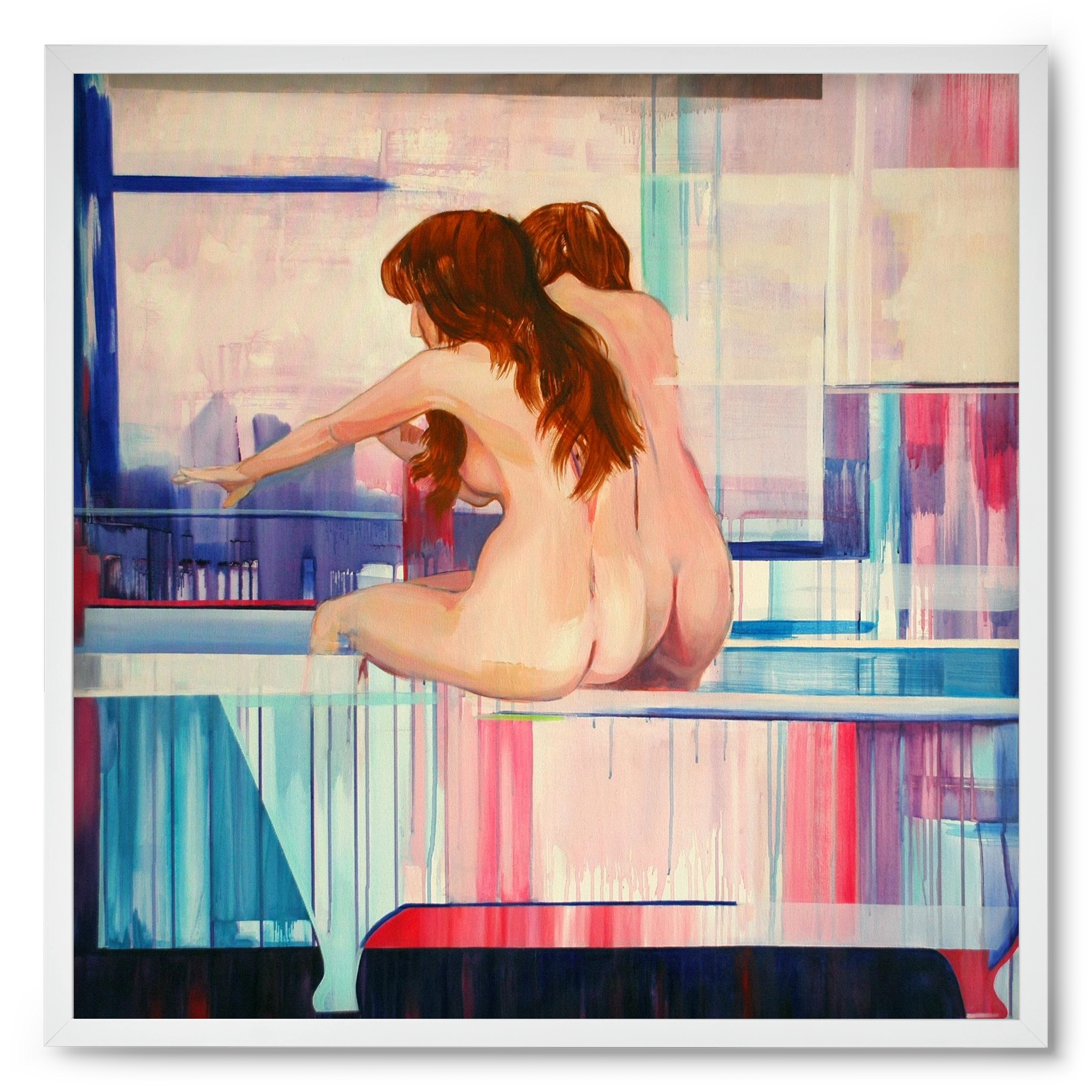 Nő háttal, 50x50 cm (50x50 cm), Fehér keret