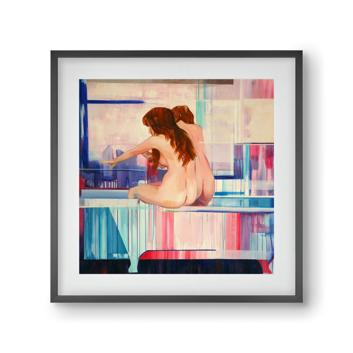 Nő háttal, 30x30 cm (20x20 cm), Fekete keret, paszpartuval