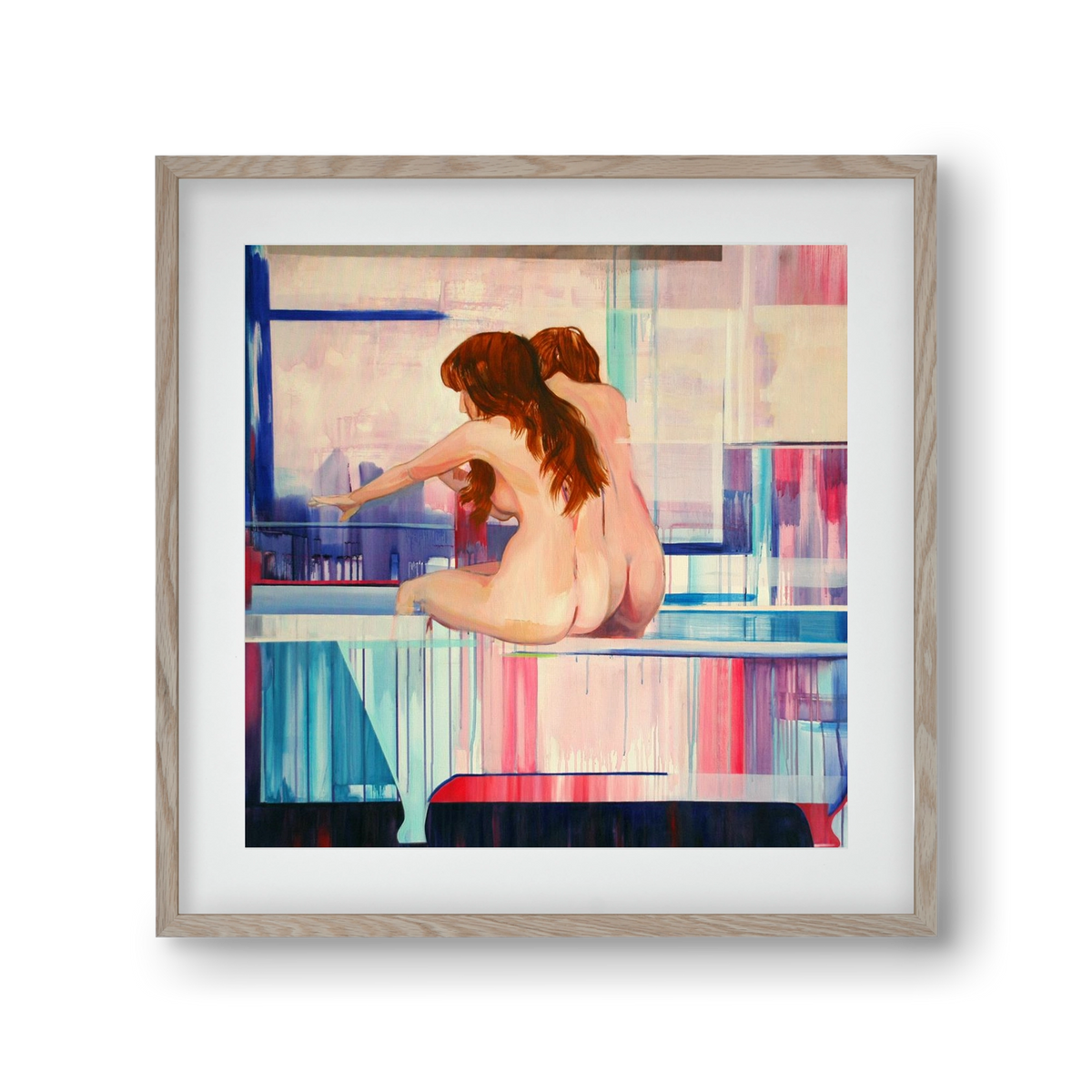 Nő háttal, 30x30 cm (20x20 cm), Tölgy keret, paszpartuval