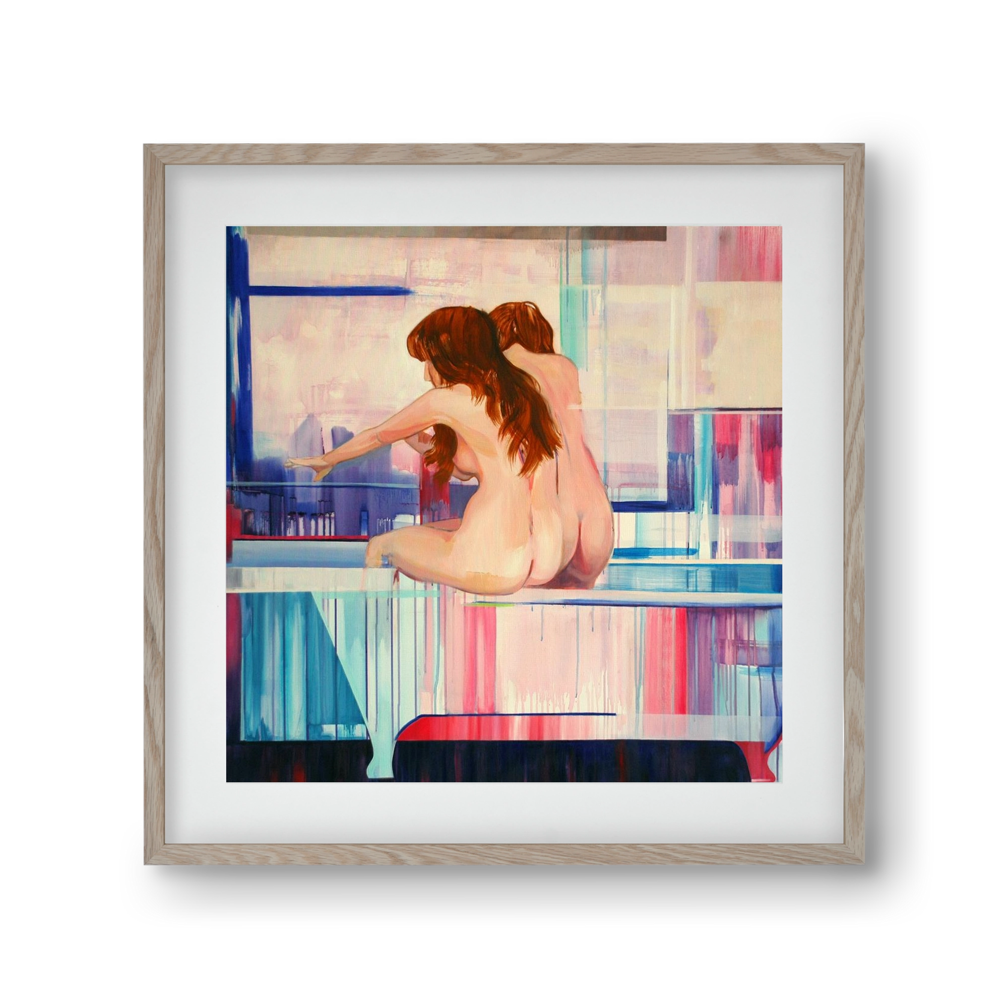 Nő háttal, 30x30 cm (20x20 cm), Tölgy keret, paszpartuval