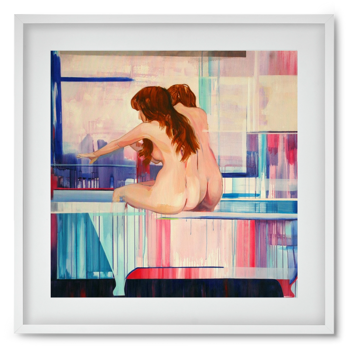 Nő háttal, 50x50 cm (40x40 cm), Fehér keret, paszpartuval