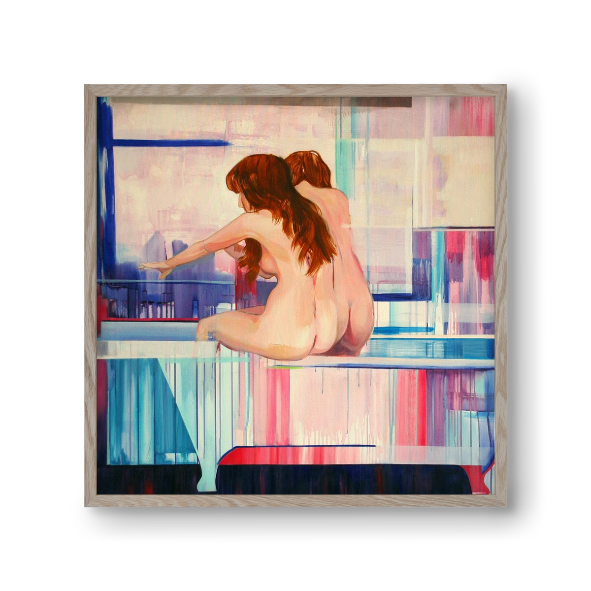 Nő háttal, 30x30 cm (30x30 cm), Tölgy keret