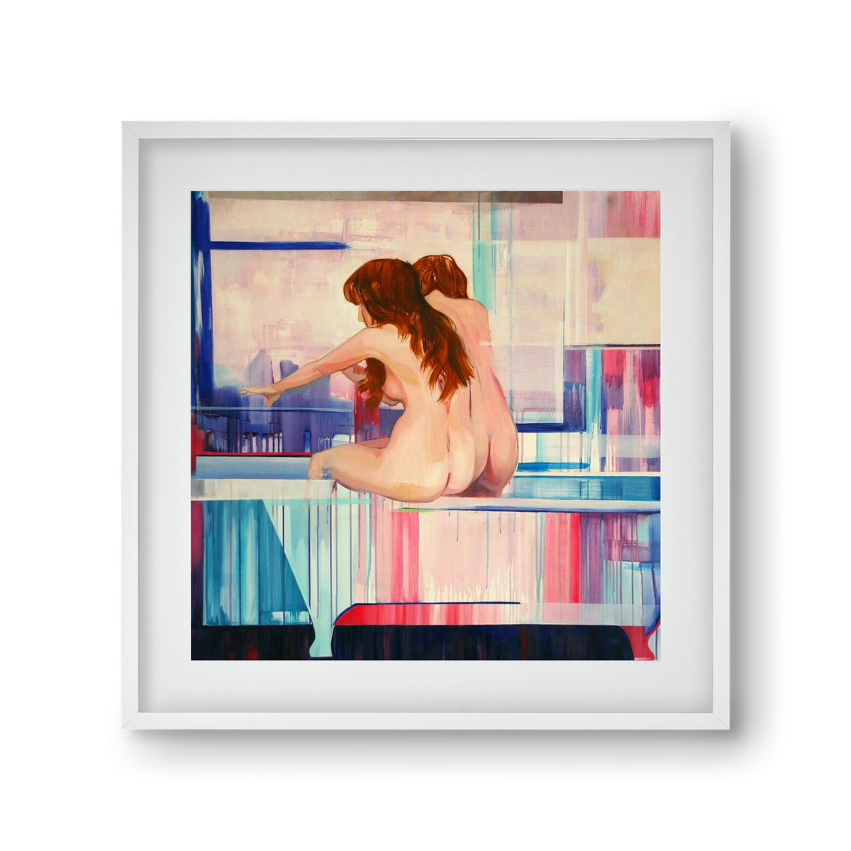 Nő háttal, 30x30 cm (20x20 cm), Fehér keret, paszpartuval