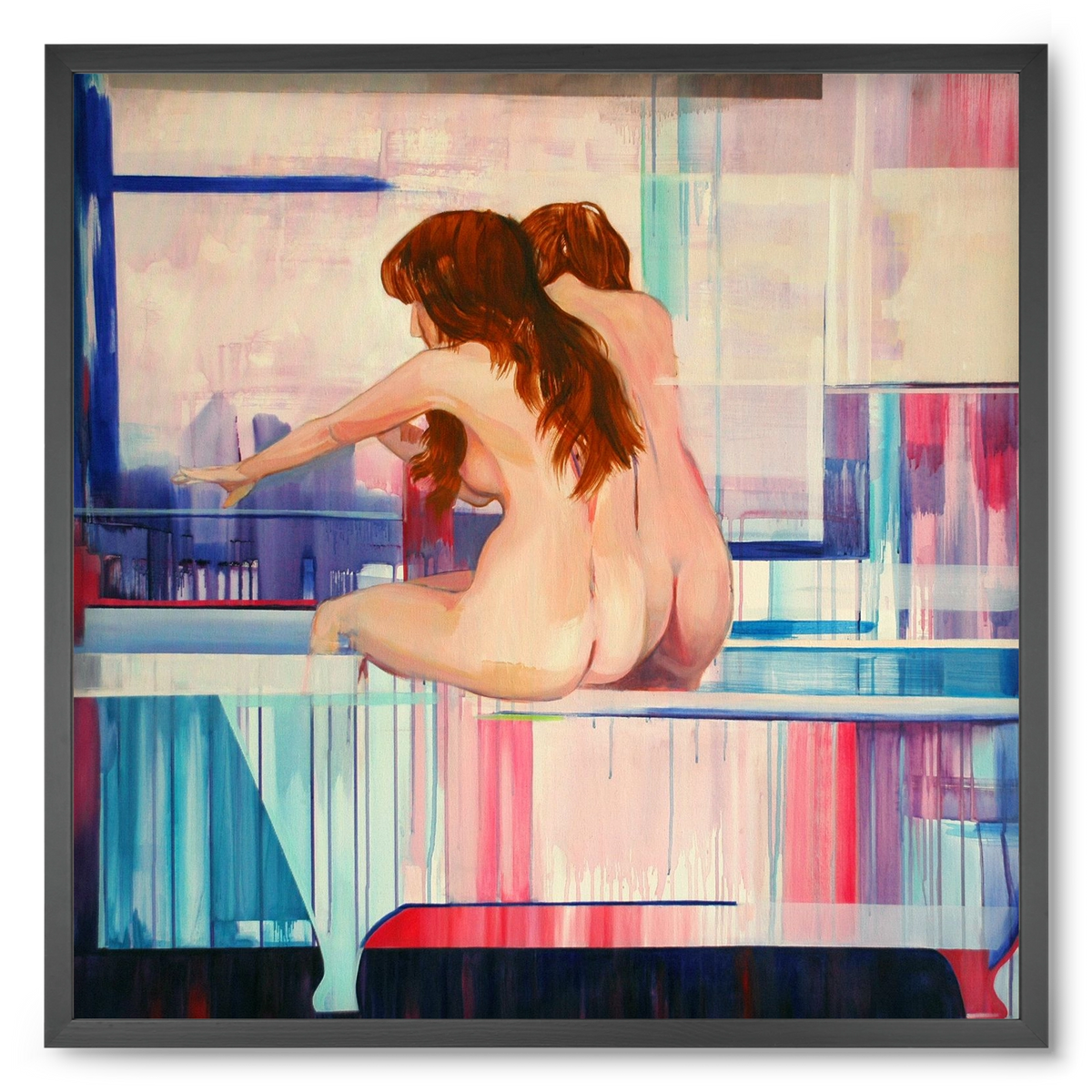 Nő háttal, 50x50 cm (50x50 cm), Fekete keret