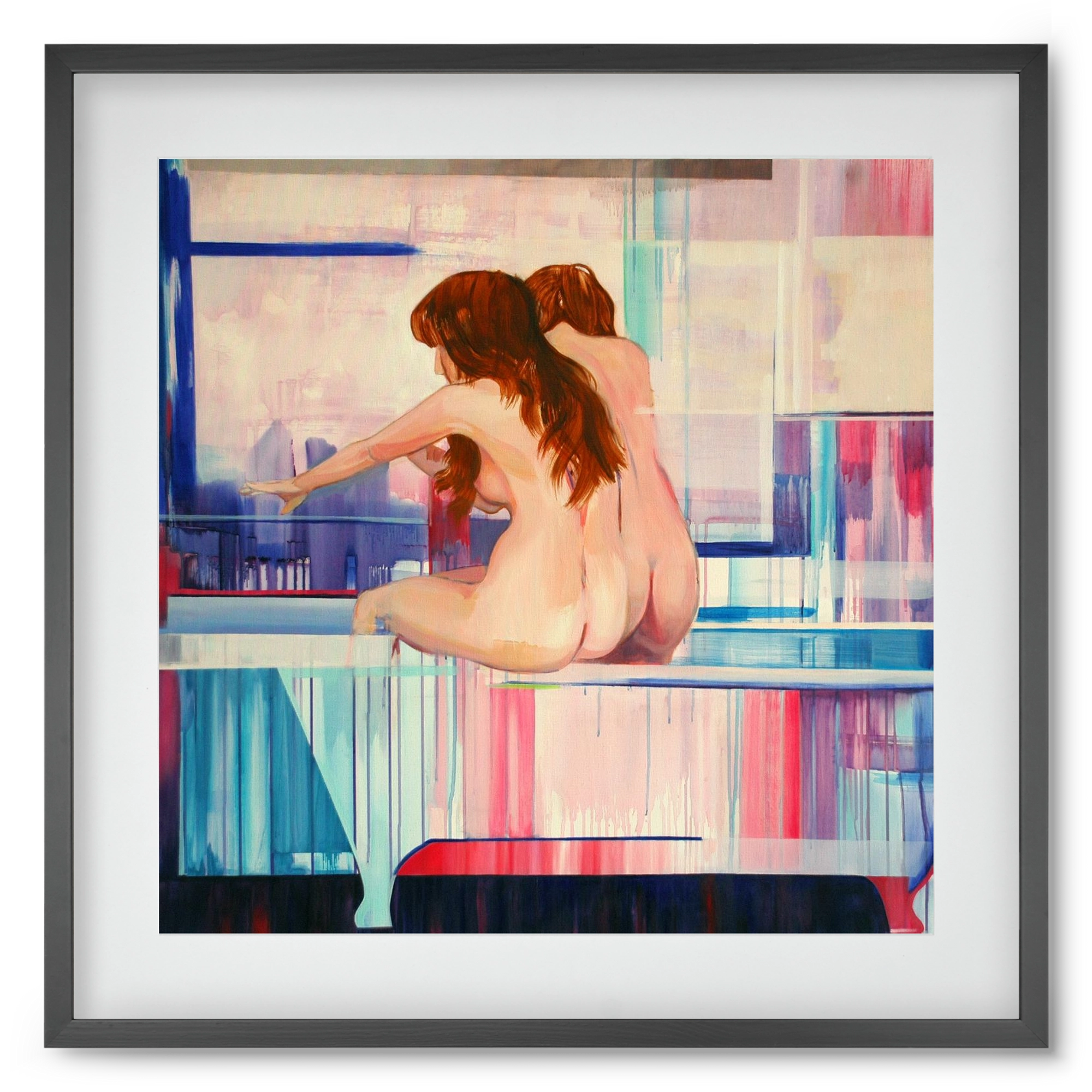 Nő háttal, 50x50 cm (40x40 cm), Fekete keret, paszpartuval