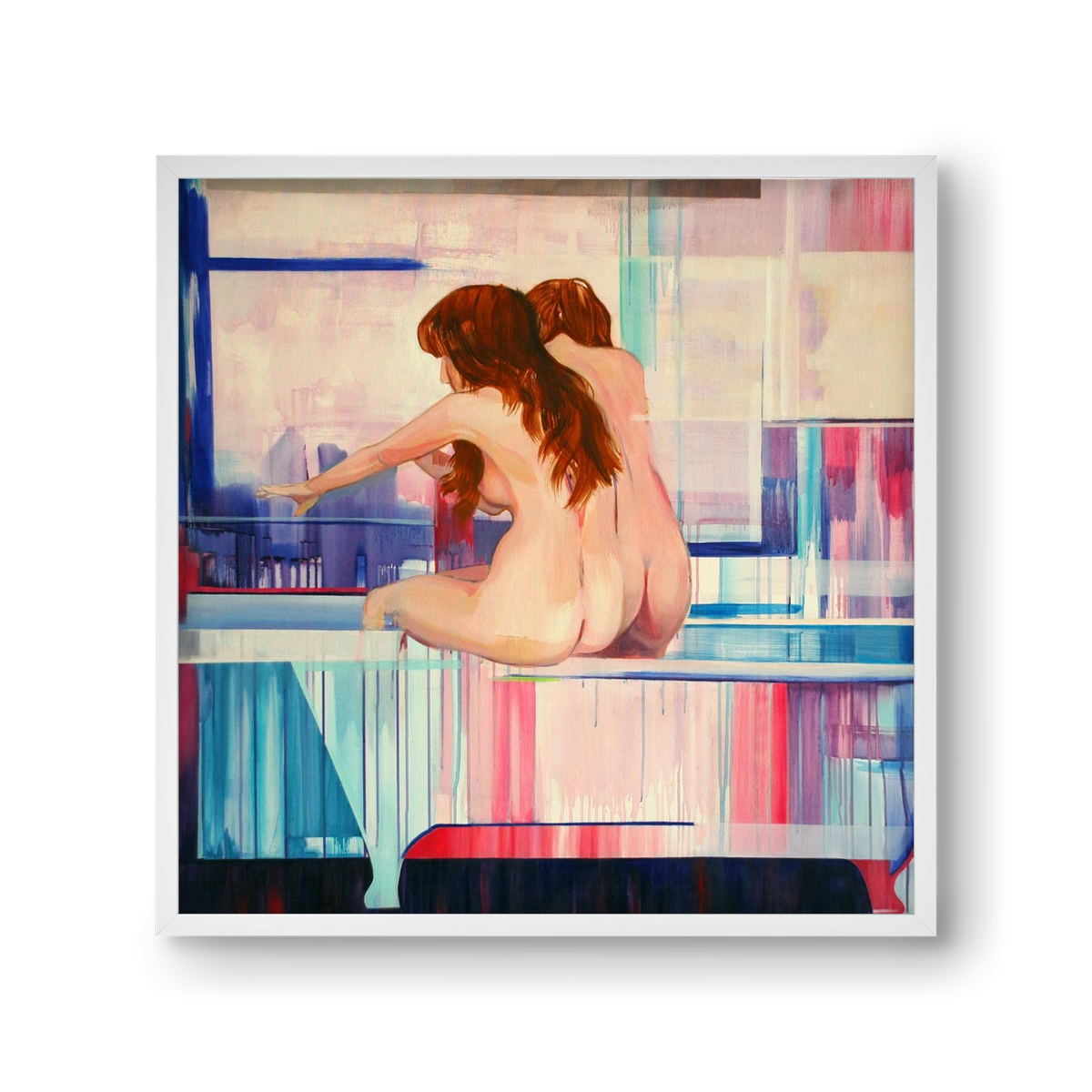 Nő háttal, 30x30 cm (30x30 cm), Fehér keret