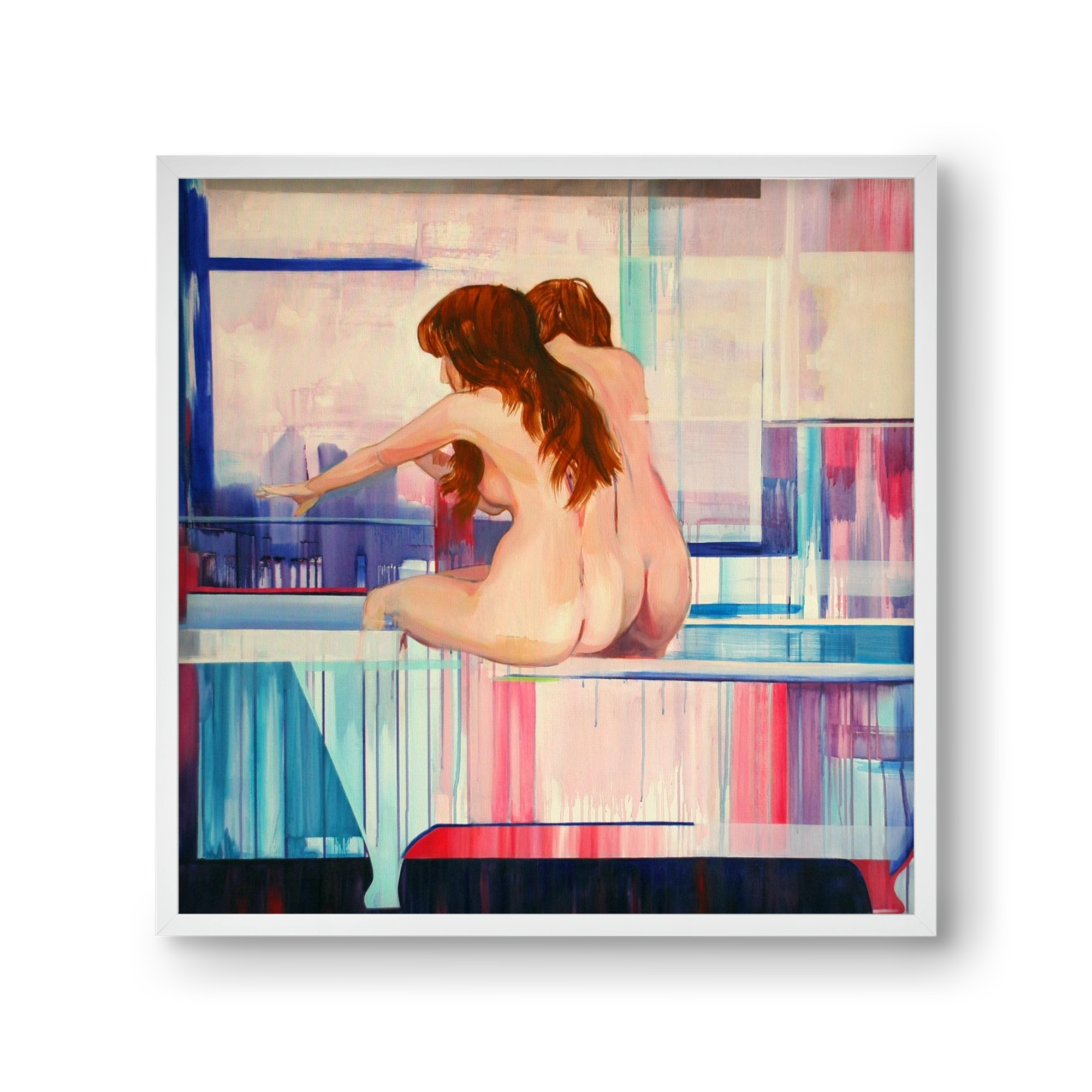 Nő háttal, 30x30 cm (30x30 cm), Fehér keret