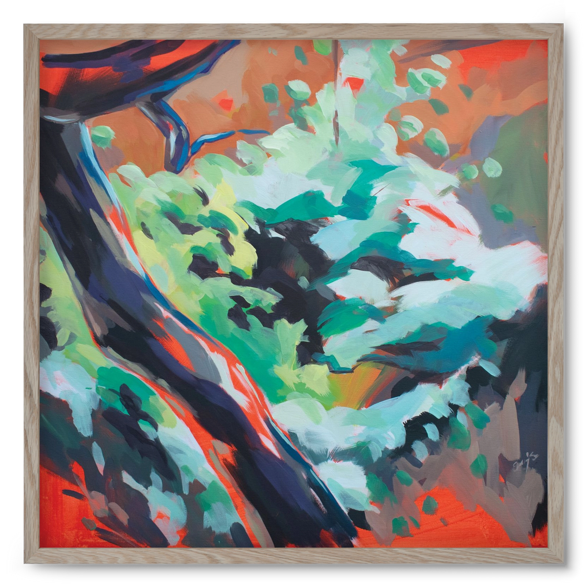 The garden, 50x50 cm (50x50 cm), Tölgy keret